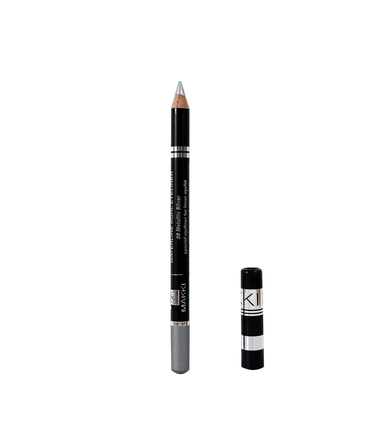  Makki 08 Shimmery Silver Waterline Kajal Special for Inner Eyelids - Vitalising & Waterproof - Sensitive Eyes - Hypoallergenic - Buy Online on GoSupps.com