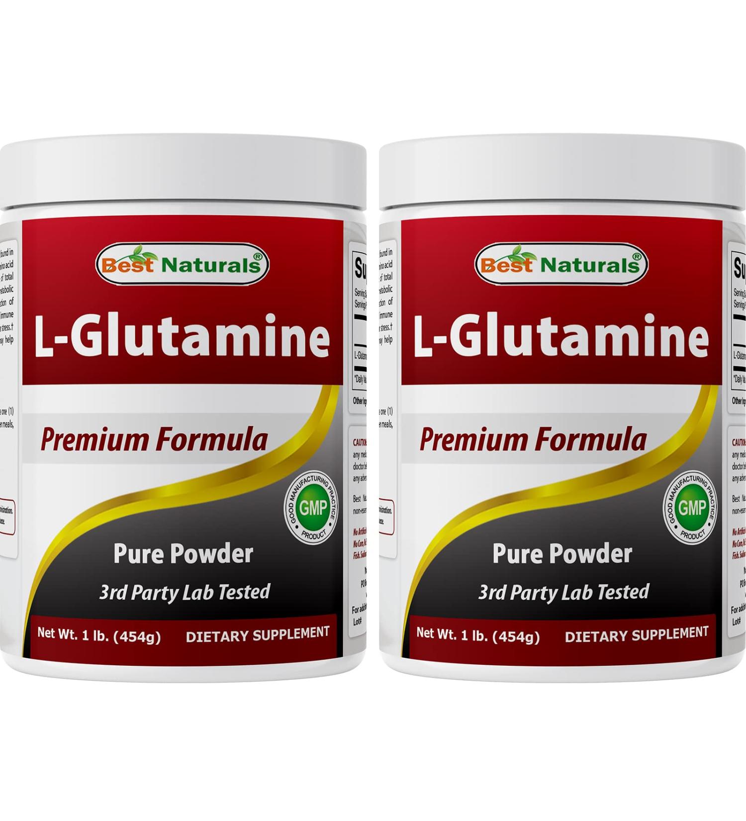 Best Naturals L-Glutamine Pure Powder 1 LB (1 LB (Pack of 2)) 1 Pound (Pack of 2)