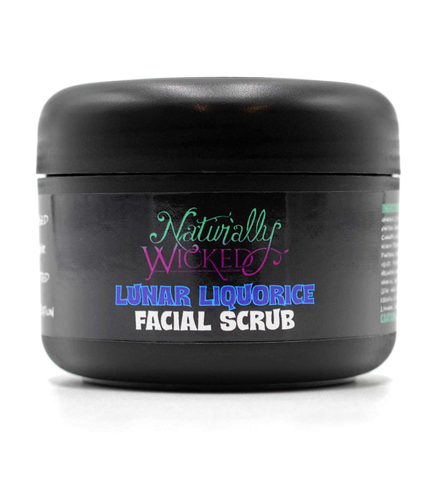 Naturally Wicked Lunar Liquorice Facial Scrub 100ml Natural Vegan Exfoliating Cleanser with Activated Charcoal - Buy Online on GoSupps.com
