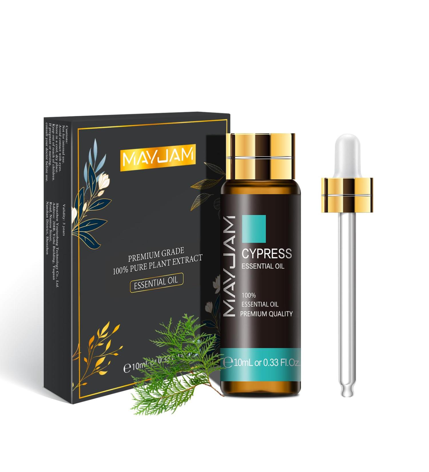 MAYJAM Cypress Essential Oil 10ML - Aromatherapy for Diffuser, Humidifier, DIY Home, Wardrobes - Buy Online on GoSupps.com