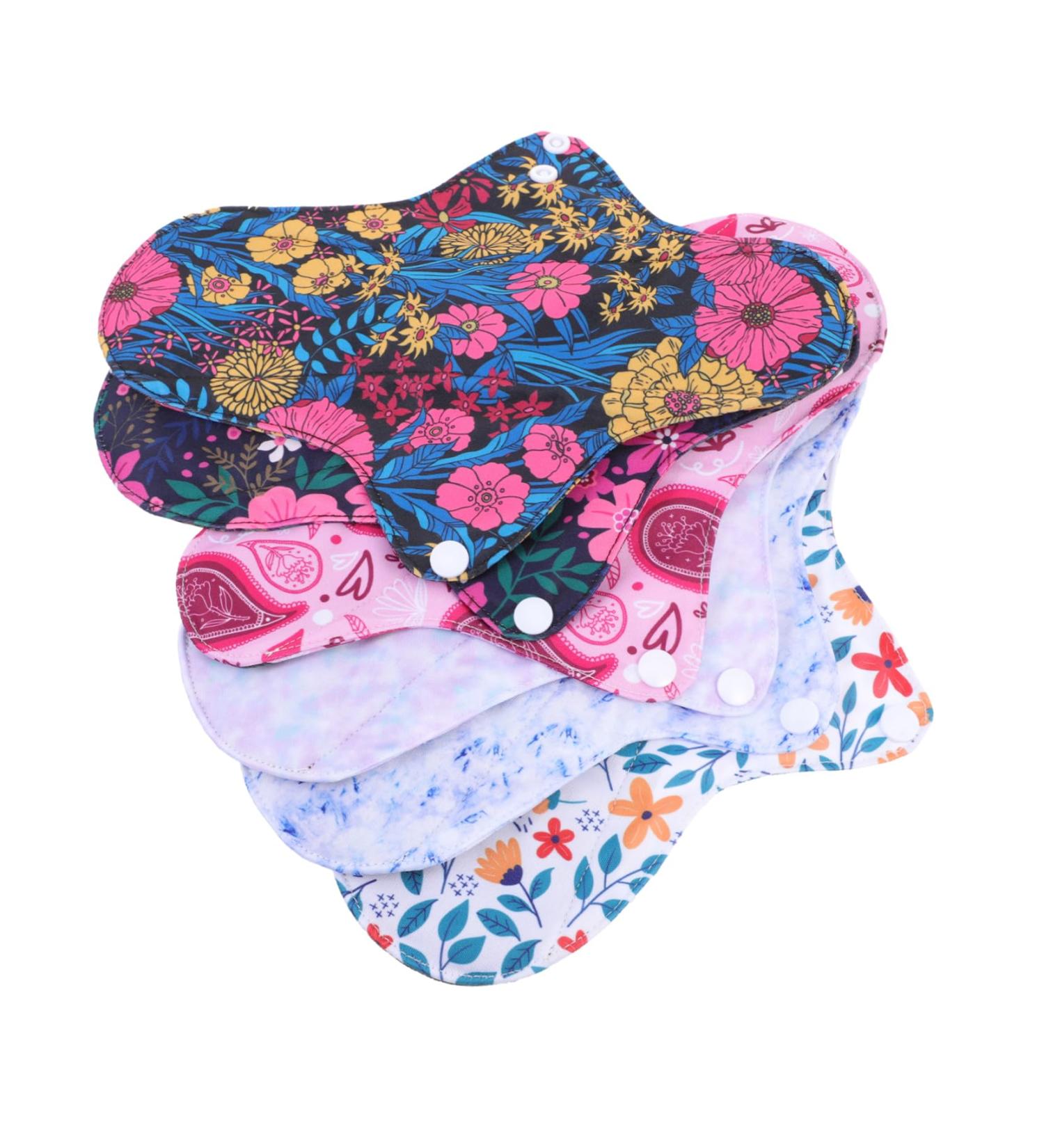 Hemoton 6pcs Washable Menstrual Pads Set | Reusable Period Pads for Women | Durable Mama Cloth | Eco-Friendly Menstrual Hygiene Accessories - Buy Online on GoSupps.com