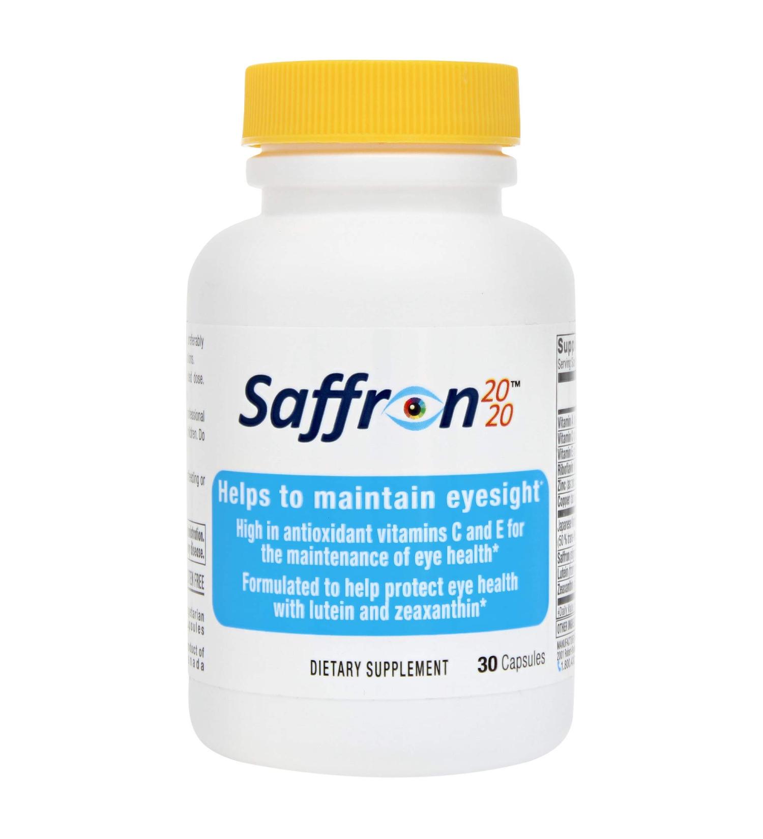 Saffron 2020 Supplement with Saffron Resveratrol Vitamins and Minerals Zeaxanthin and Lutein -30 Vegetarian Capsules - Buy Online on GoSupps.com