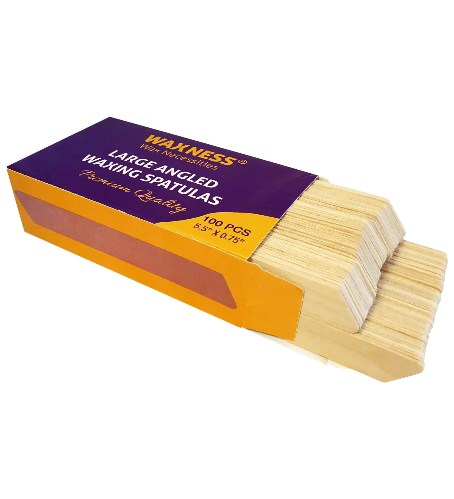 Waxness Body Waxing Wooden Angled Spatula Applicator 100 Pack - Buy Online on GoSupps.com