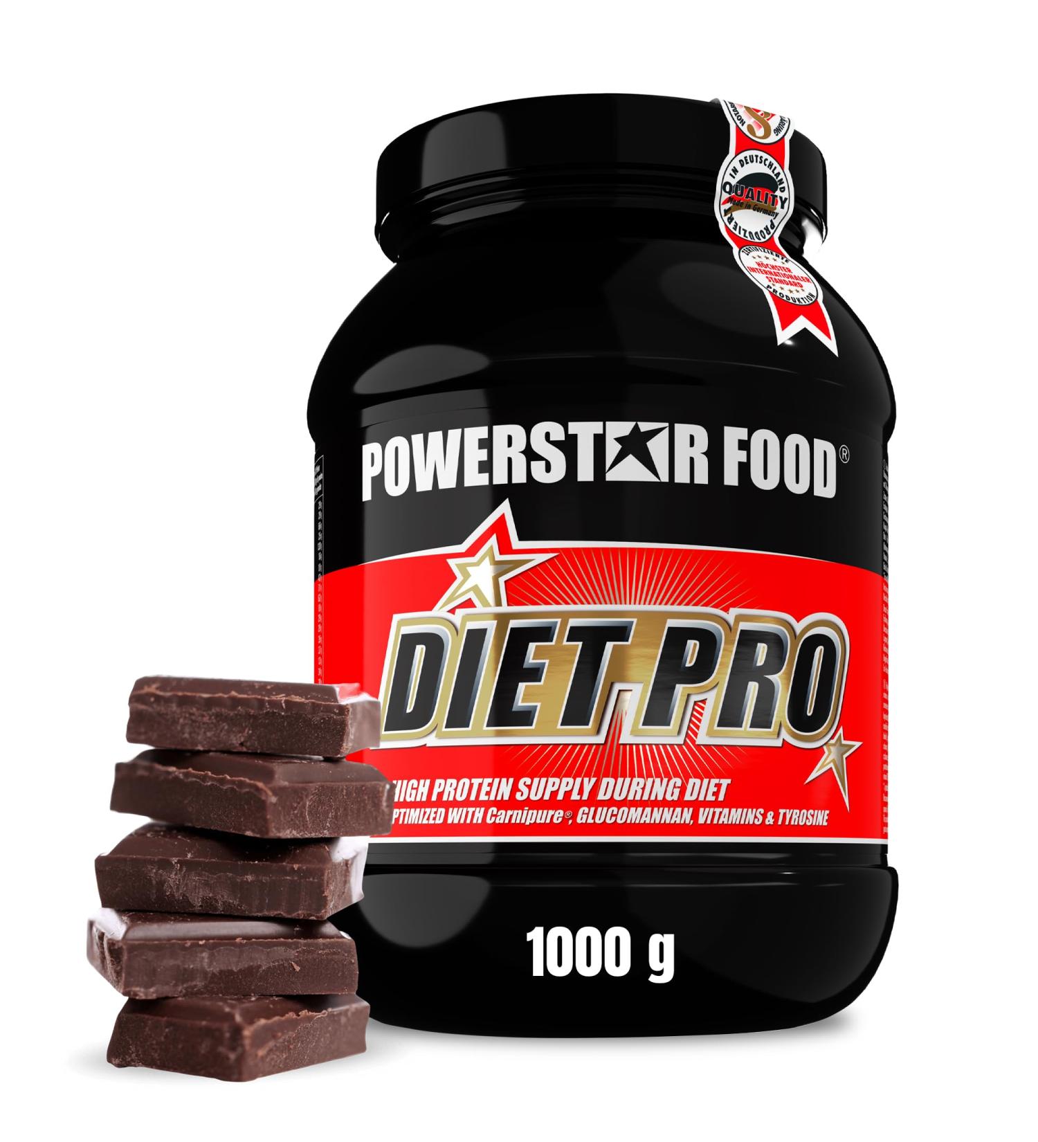 Powerstar Diet Pro 1kg - German Multi-Component Diet Protein Powder | Muscle Mass Preservation | Chocolate Shake with Glucomannan - Buy Online on GoSupps.com