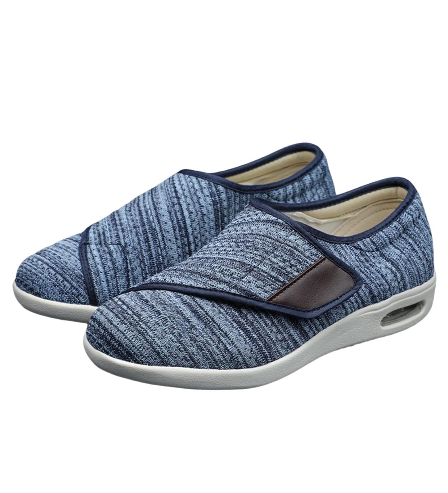 Men's Wide Fit Memory Foam Diabetic Slippers - Blue, Size 12 | Orthopedic Shoes for Edema, Arthritis, Swollen Feet - Buy Online on GoSupps.com