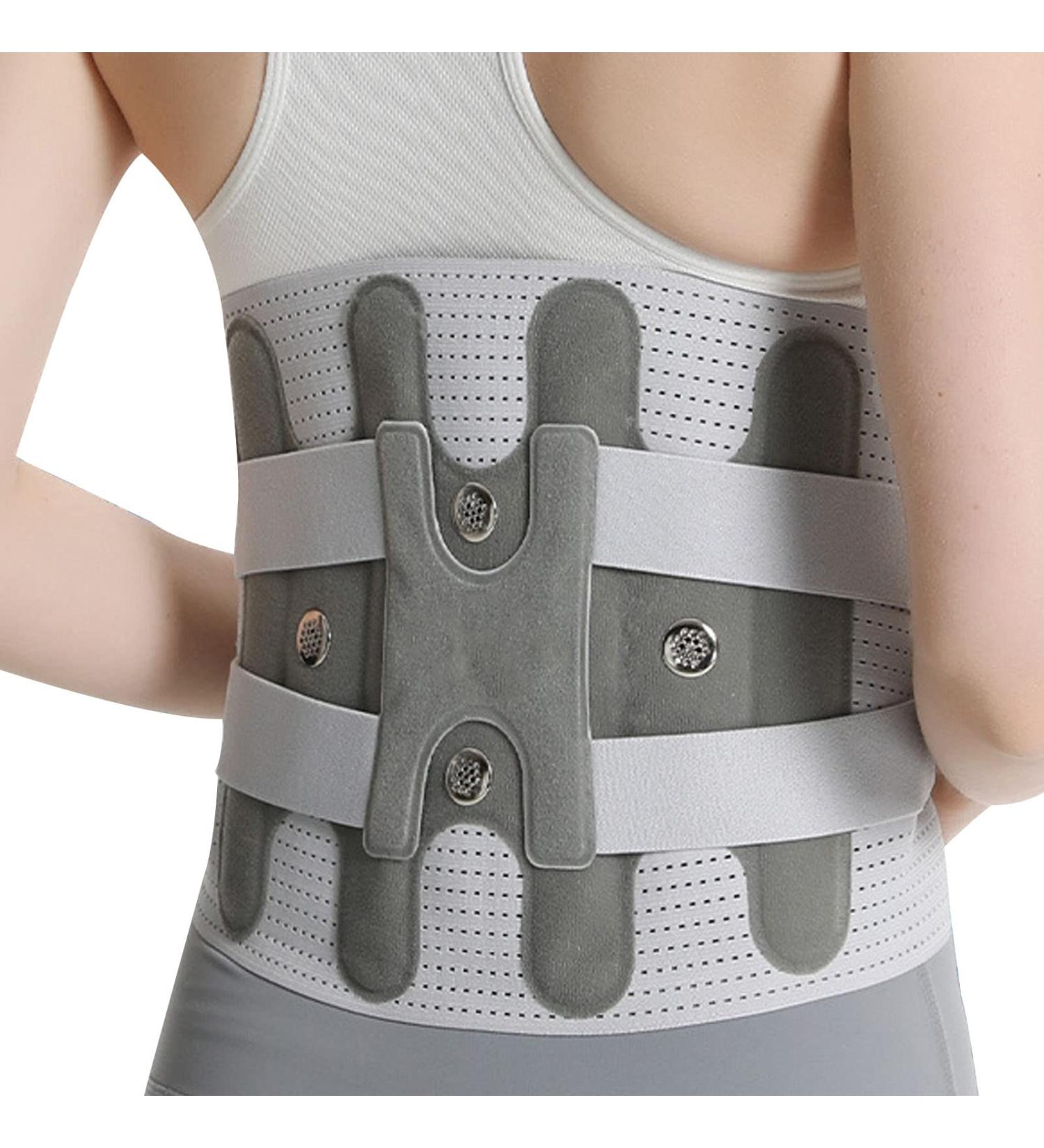 Lower Back Support Belt for Pain Relief - Ergonomic XL Medical Belt with 4 Steel Plates for Sciatica Herniated Disc & Scoliosis - Breathable Design - Buy Online on GoSupps.com