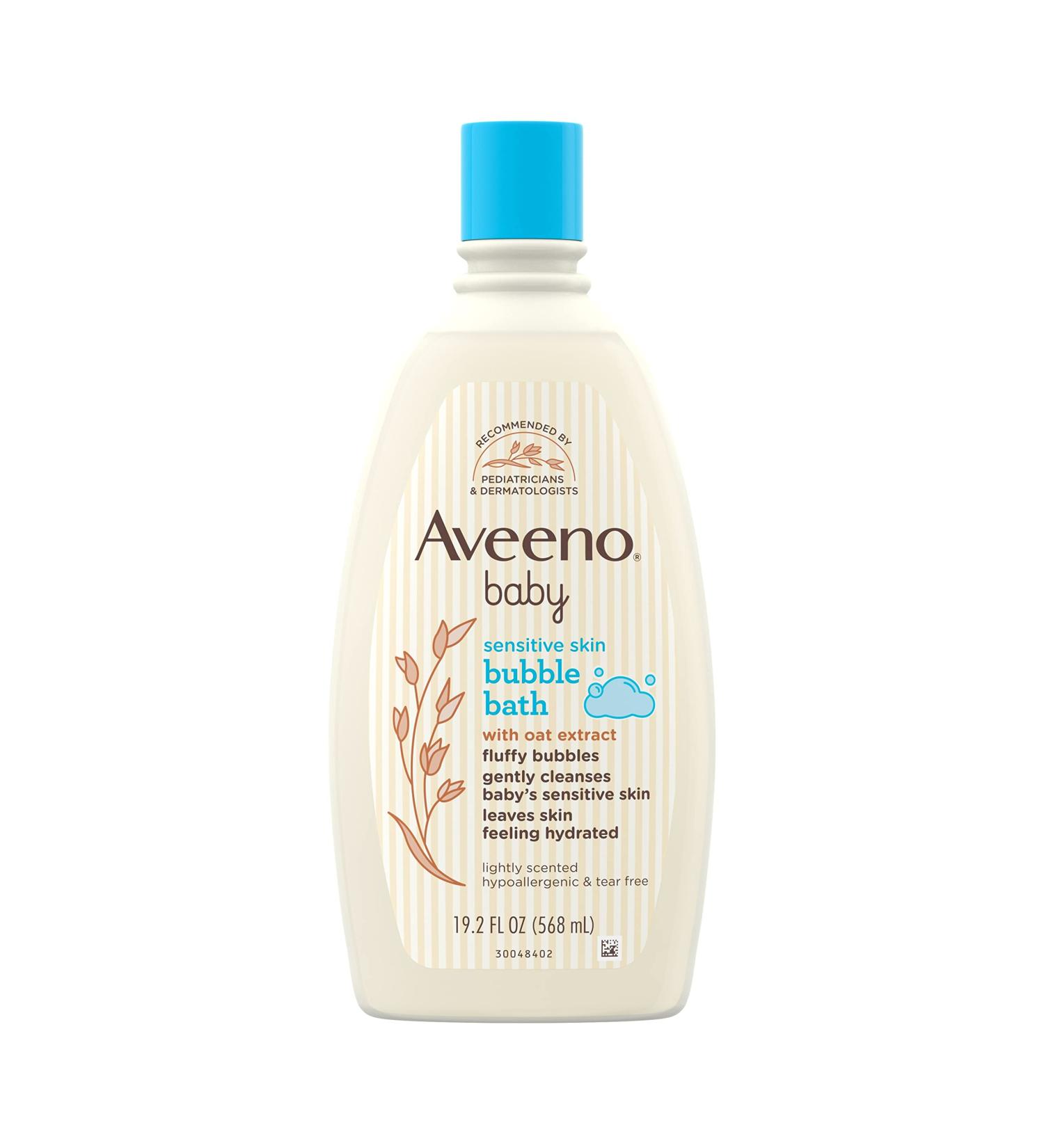Aveeno Baby Sensitive Skin Bubble Bath with Oat Extract - 19.2 fl. Oz | Hydrating & Tear-Free Formula for Hypoallergenic Cleanse - Buy Online on GoSupps.com