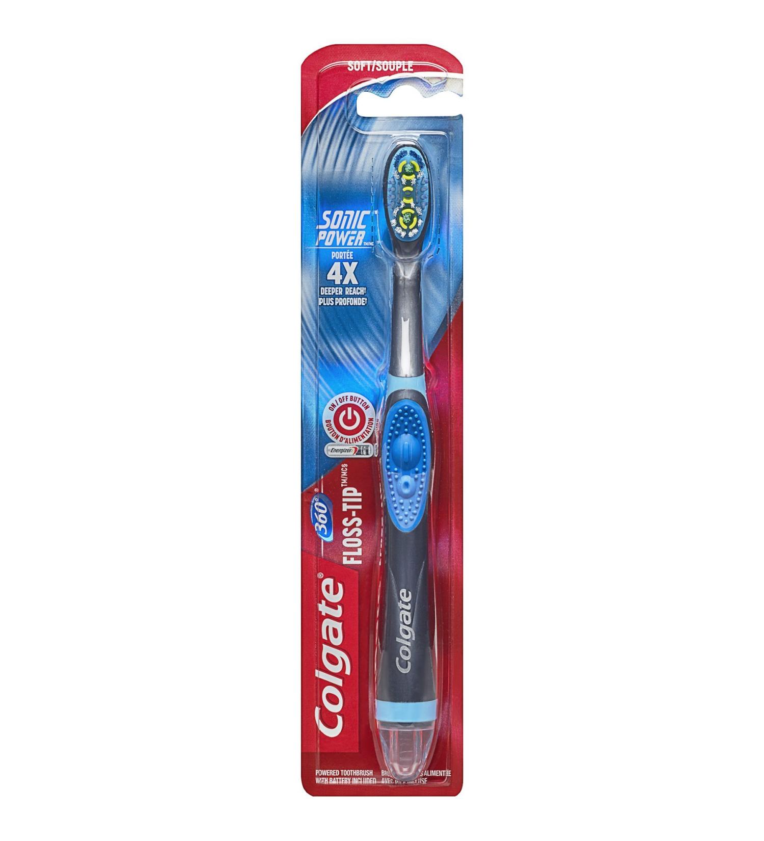 Colgate 360 Floss Tip Sonic Power Toothbrush Soft 1 Count 1 count (Pack of 1) Soft - Buy Online on GoSupps.com