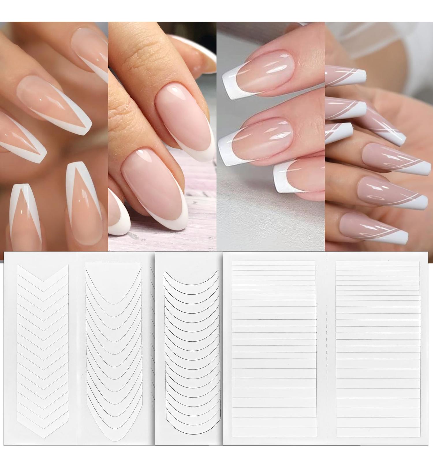 1638-Piece French Nails Template & 36 Sheet Self-Adhesive Stencils - DIY Gel Nail Art & Tip Guides - Buy Online on GoSupps.com
