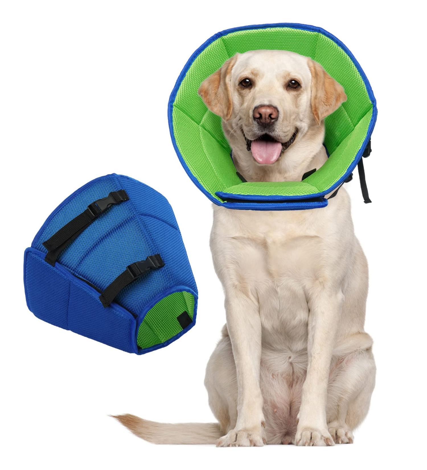 Kuoser Rescue Dog Collar - Adjustable Leak Protection for Dogs Prevent Bite & Wound Leakage - Comfortable Fit for Neck 34-40cm - Blue - Buy Online on GoSupps.com