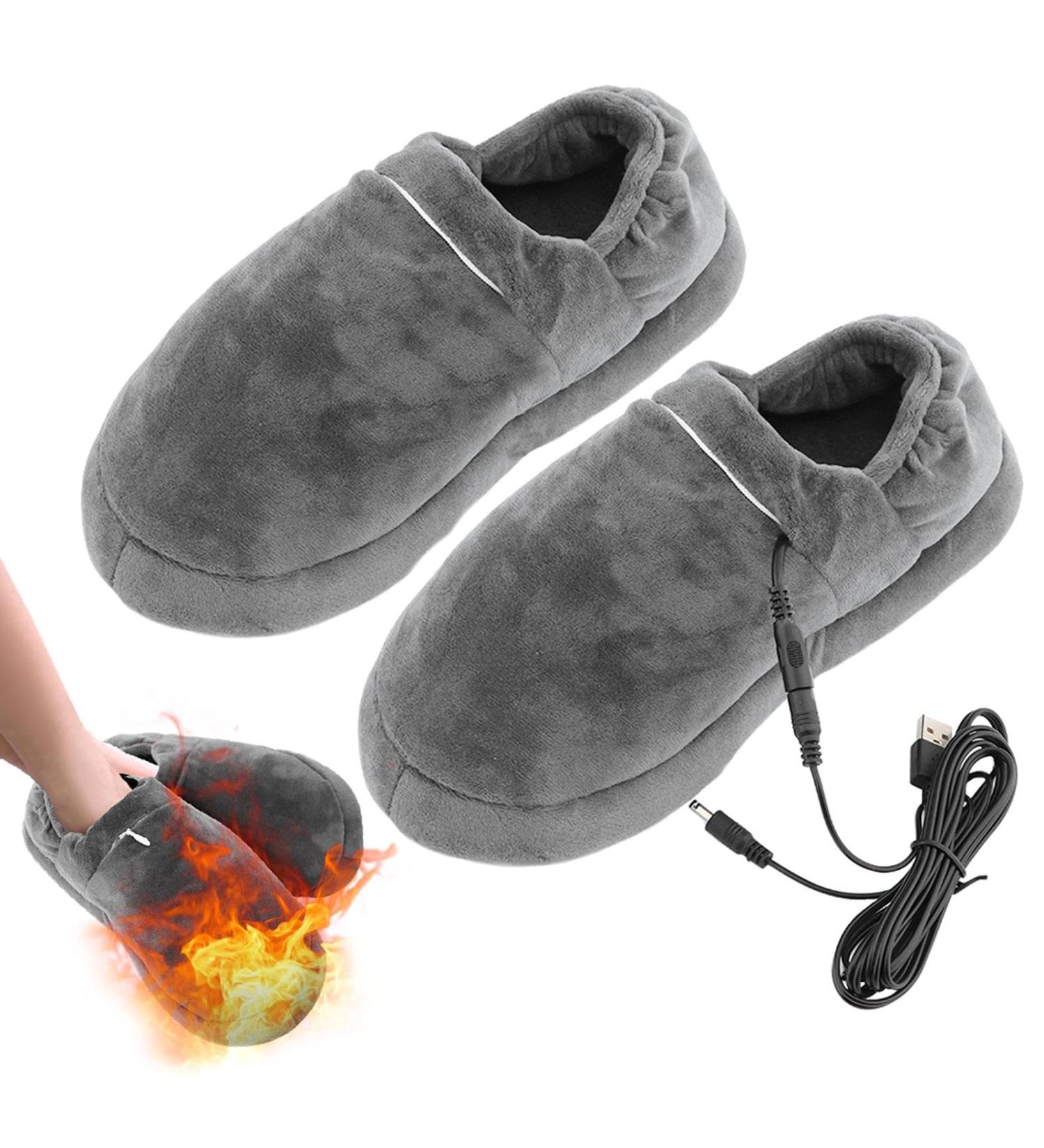 Buy KLOP256 USB Electric Foot Warmer | Heated Slippers with Overheat Protection & Non-Slip Design - Fits Up to Size 43 (Gray) - Buy Online on GoSupps.com