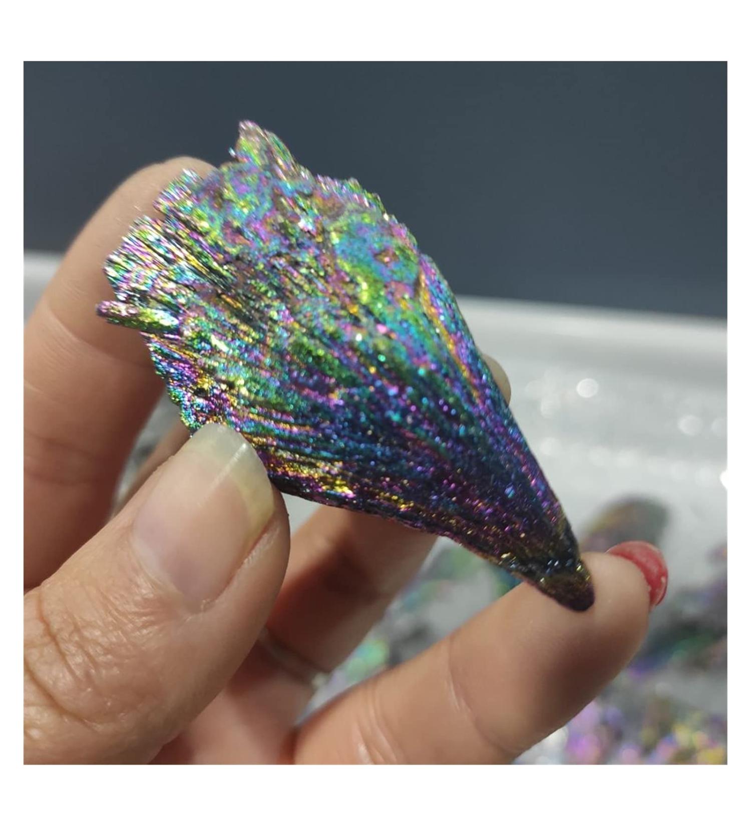 Natural Crystal Rough 1pcs 20-30g Electroplated Blue Colorful Natural Black Tourmaline Crystal Rough Mineral Specimen Rough Stone Healing Decor Gift - Buy Online on GoSupps.com