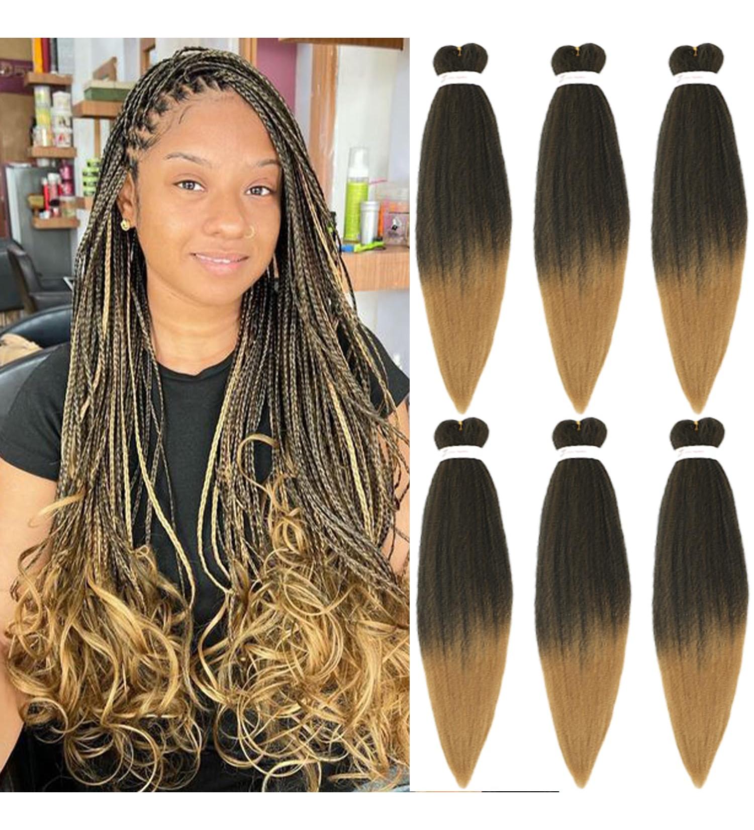 Pre-stretched Braiding Hair Easy Braid 6 Packs/Lot Professional Synthetic Fiber Crochet EZ Braids Yaki Texture Braiding Hair Extensions (30 inch 1B/27) 30 Inch (Pack of 6) T1B/27 - Buy Online on GoSupps.com