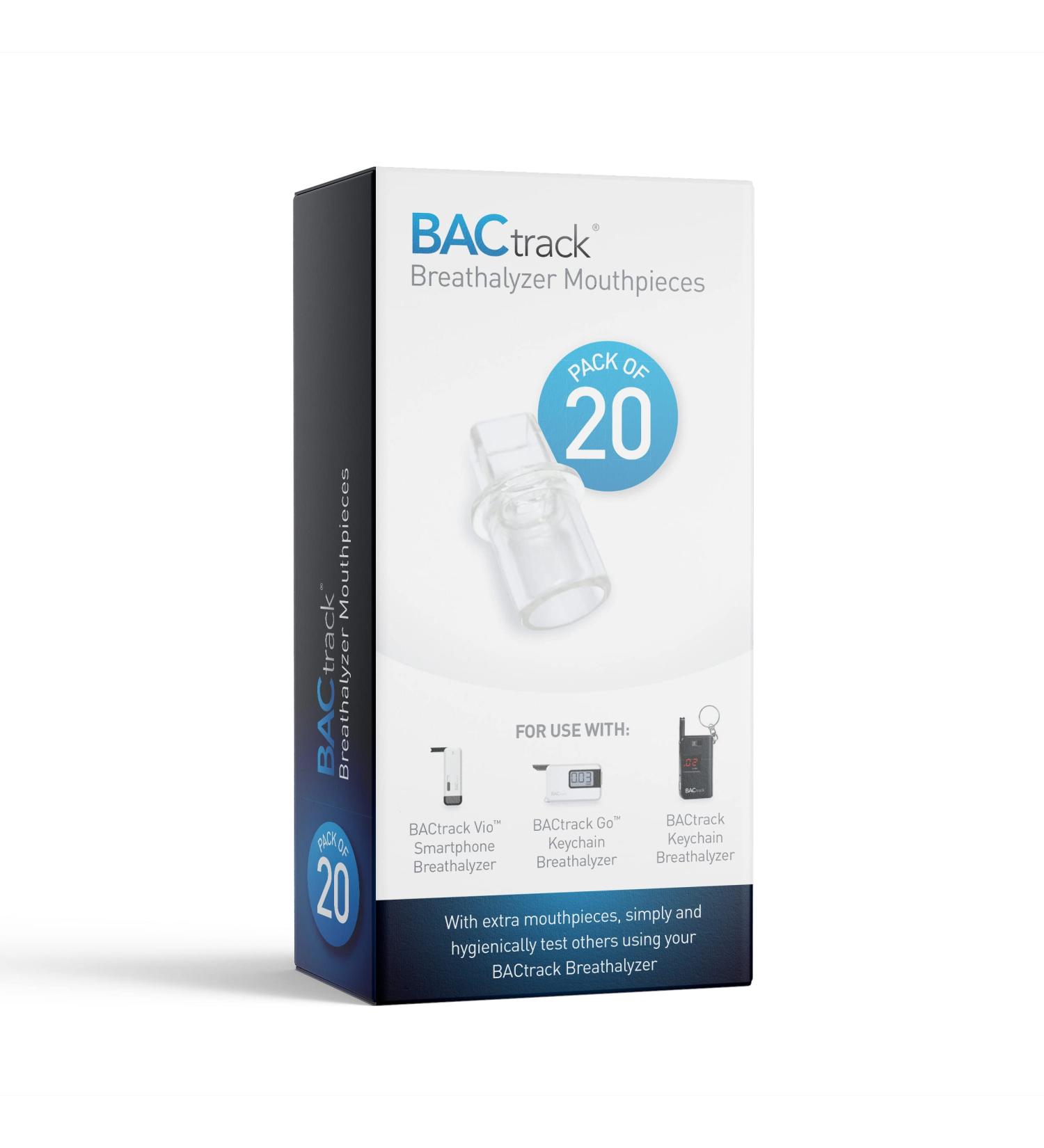 BACtrack Keychain Breathalyzer Mouthpieces (20 Count) - Compatible with BACtrack Keychain, Go, Vio, and T60 Breath Alcohol Testers - Pack of 1 - Buy Online on GoSupps.com