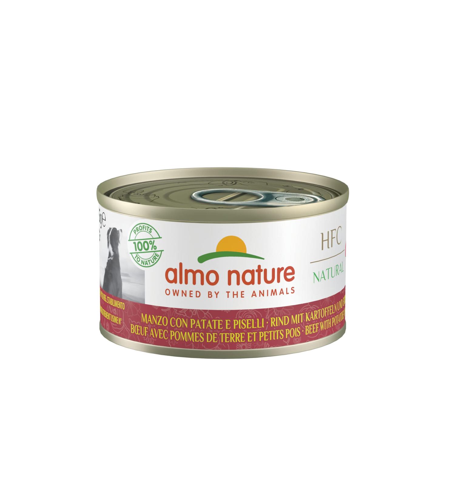 Almo Nature HFC Natural - Wet food for dogs with beef with potatoes and peas originally food quality and are now being purchased for dog food.Beef with potatoes and peas 2.28 kg (1 Pack)