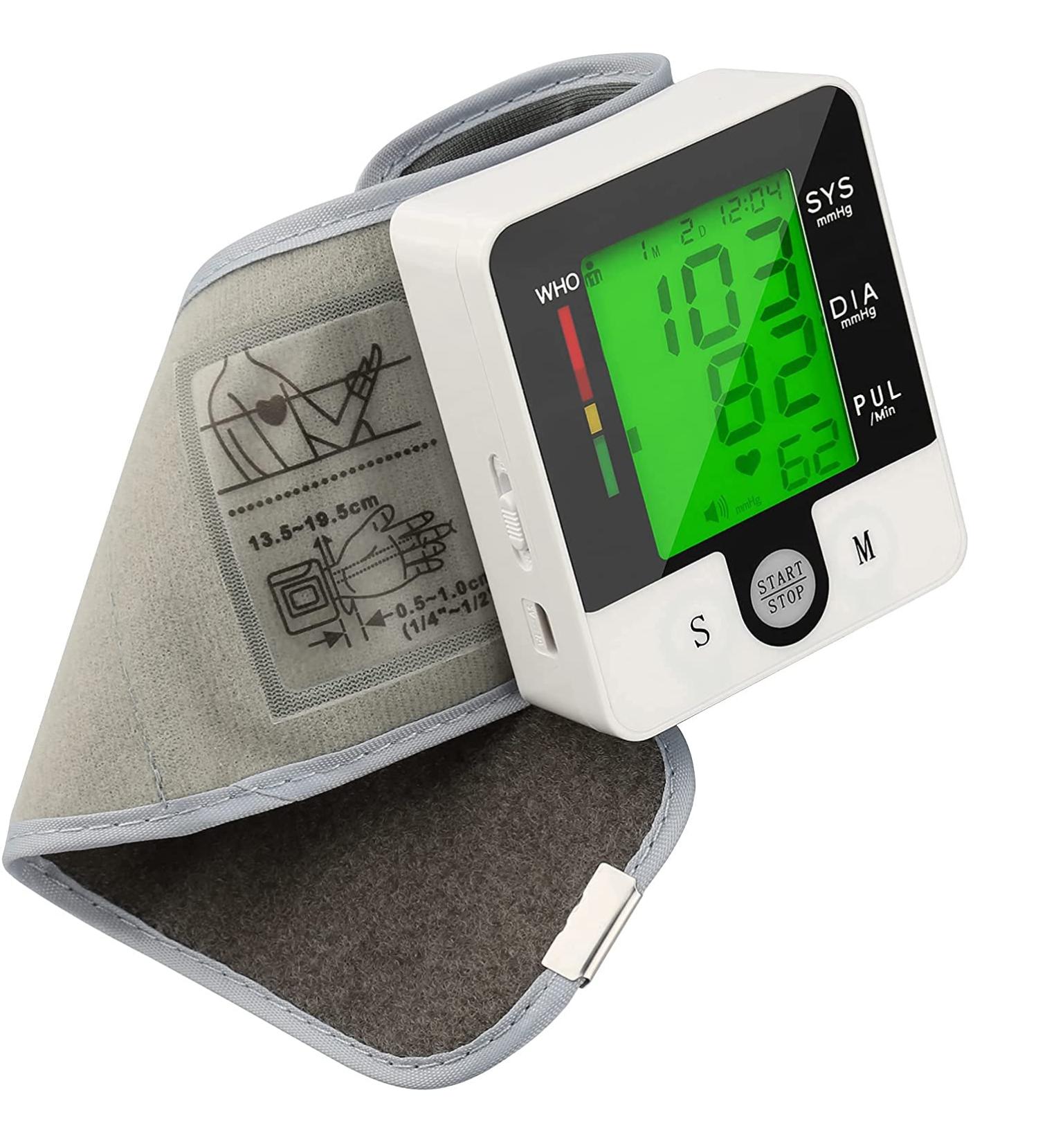 Wrist Blood Pressure Monitor with Heart Rate Tracking - Large LCD Display, Automatic Talking, Voice Alarm - Home BP Cuff Meter Kit for Health Care - Buy Online on GoSupps.com