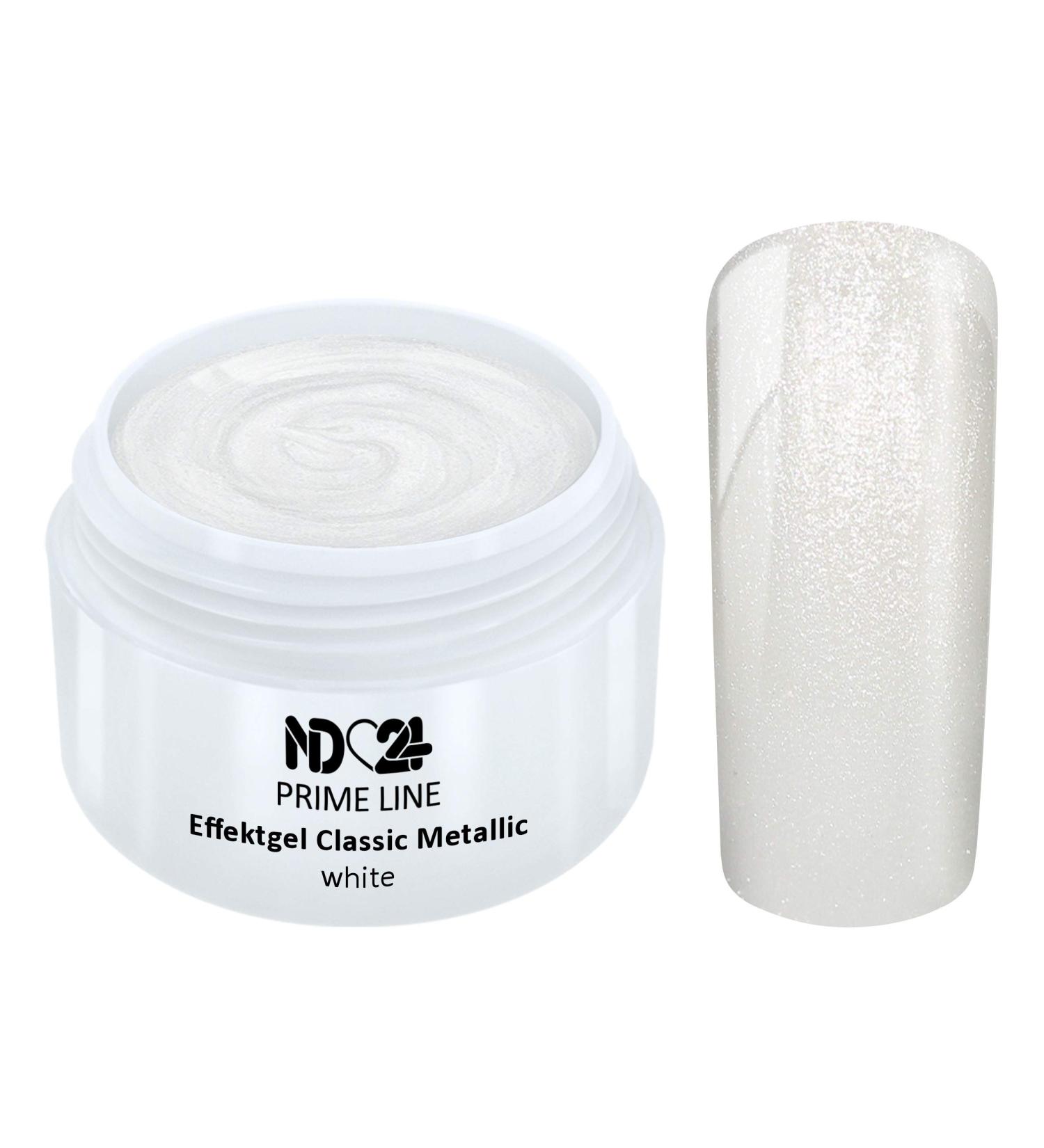 Prime Line - Uv Led Gel Metallic Effect White Color Gel Modelling White - Made in Germany - 5ml