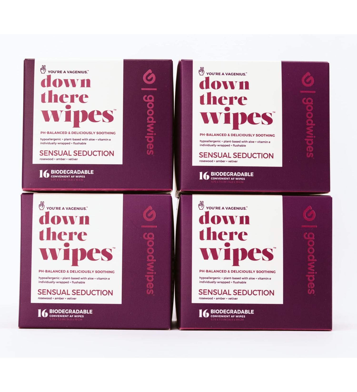 Goodwipes Sensual Seduction Feminine Hygiene Wipes - PH Balanced, Hypoallergenic, Individually Wrapped (Pack of 4) - Buy Online on GoSupps.com