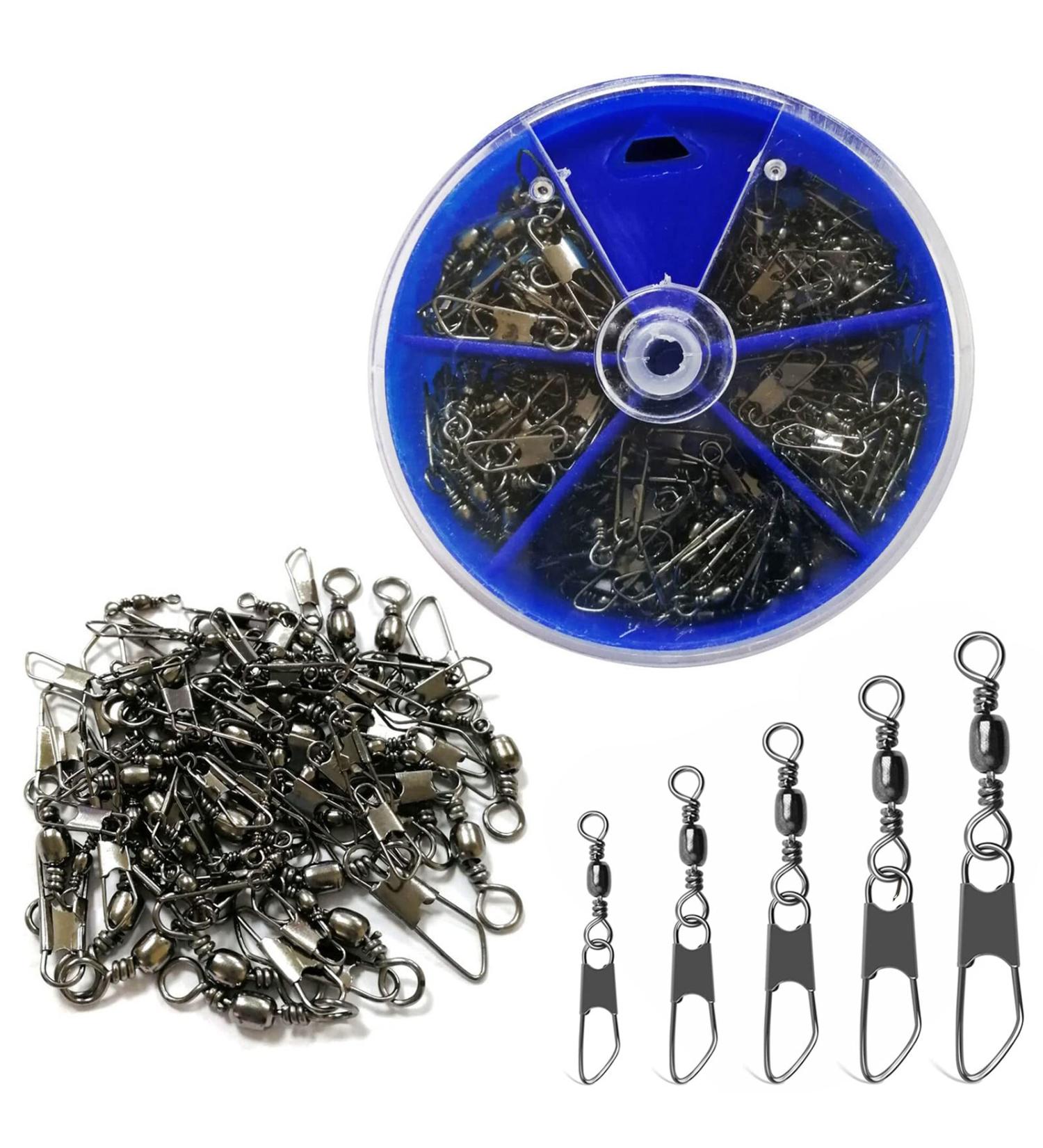 JSHANMEI Fishing Snap Swivels - High Strength Copper & Stainless Steel, Black Nickel Coated - 50pcs (#6-14#) - Buy Online on GoSupps.com