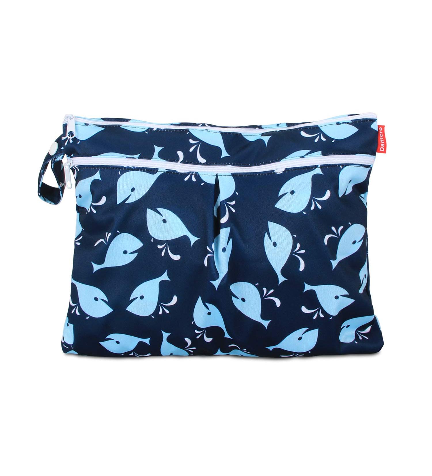 Damero Reusable Wetbag Diaper Bag for Babies | Multi-Purpose Pockets for Diapers & Accessories | Small Cat & Whale Design - Buy Online on GoSupps.com