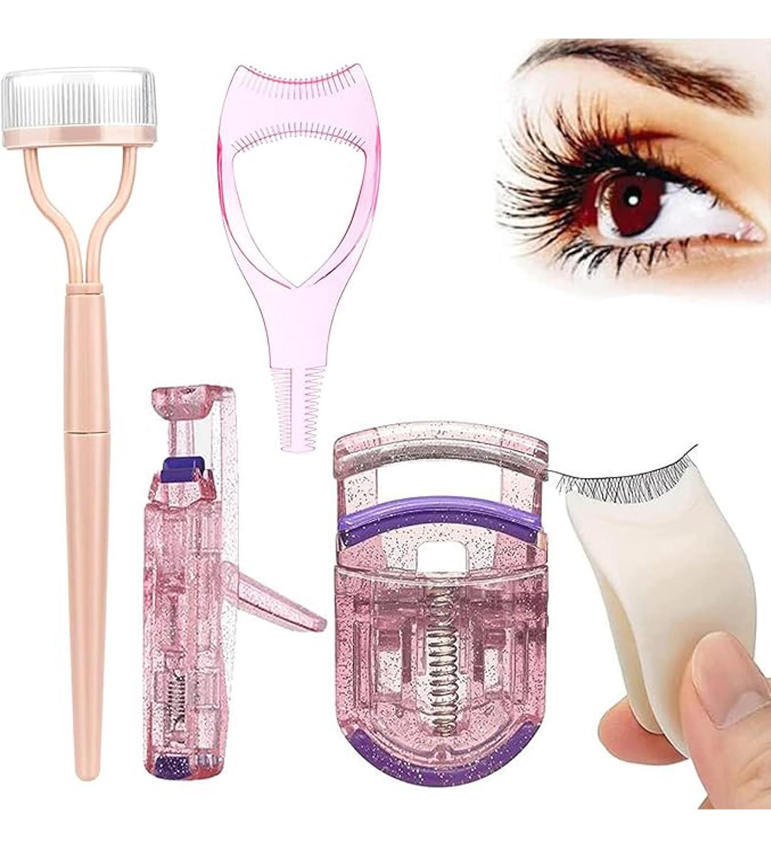5 in 1 Eyelash Applicator Tool Set - Portable Eyelash Curler & Tools for Women/Girls - Pink | International Shipping - Buy Online on GoSupps.com