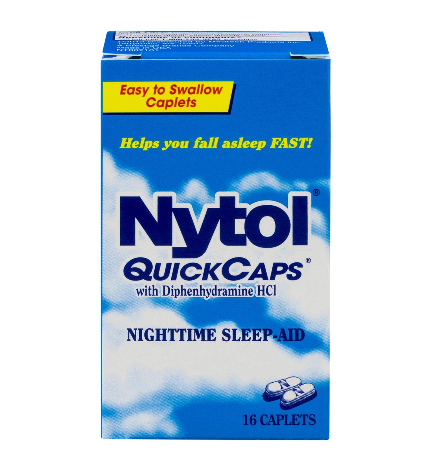 Quick Caps Nighttime Sleep Aid - Fall Asleep Fast 16 Caplets (Pack of 6) | International Shipping Available - Buy Online on GoSupps.com