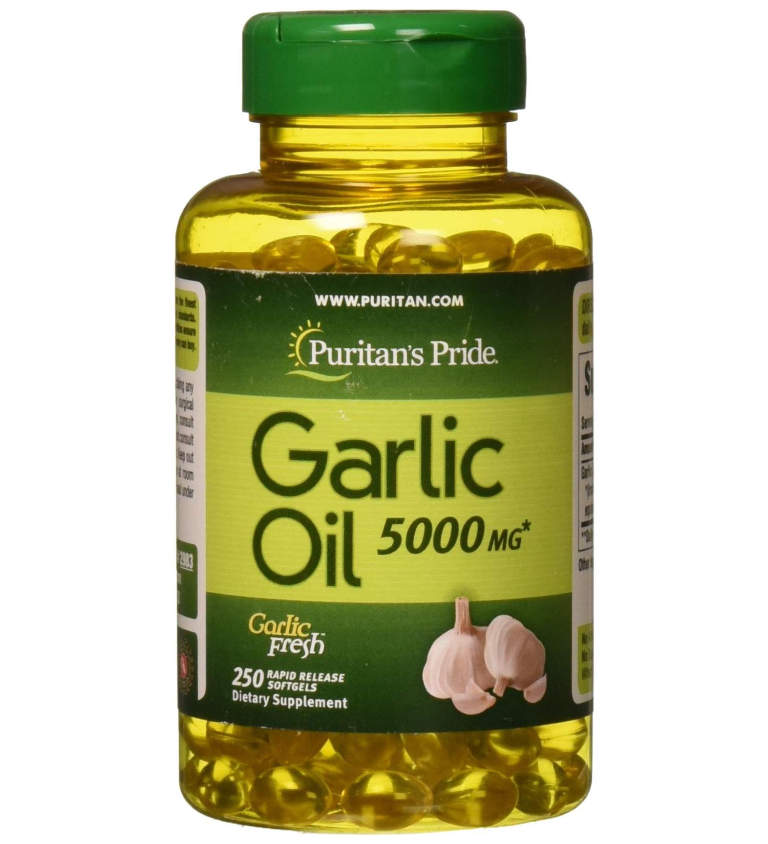 Puritans Pride Garlic Oil 5000mg 250 Count - Immune Support Supplement - Buy Online on GoSupps.com