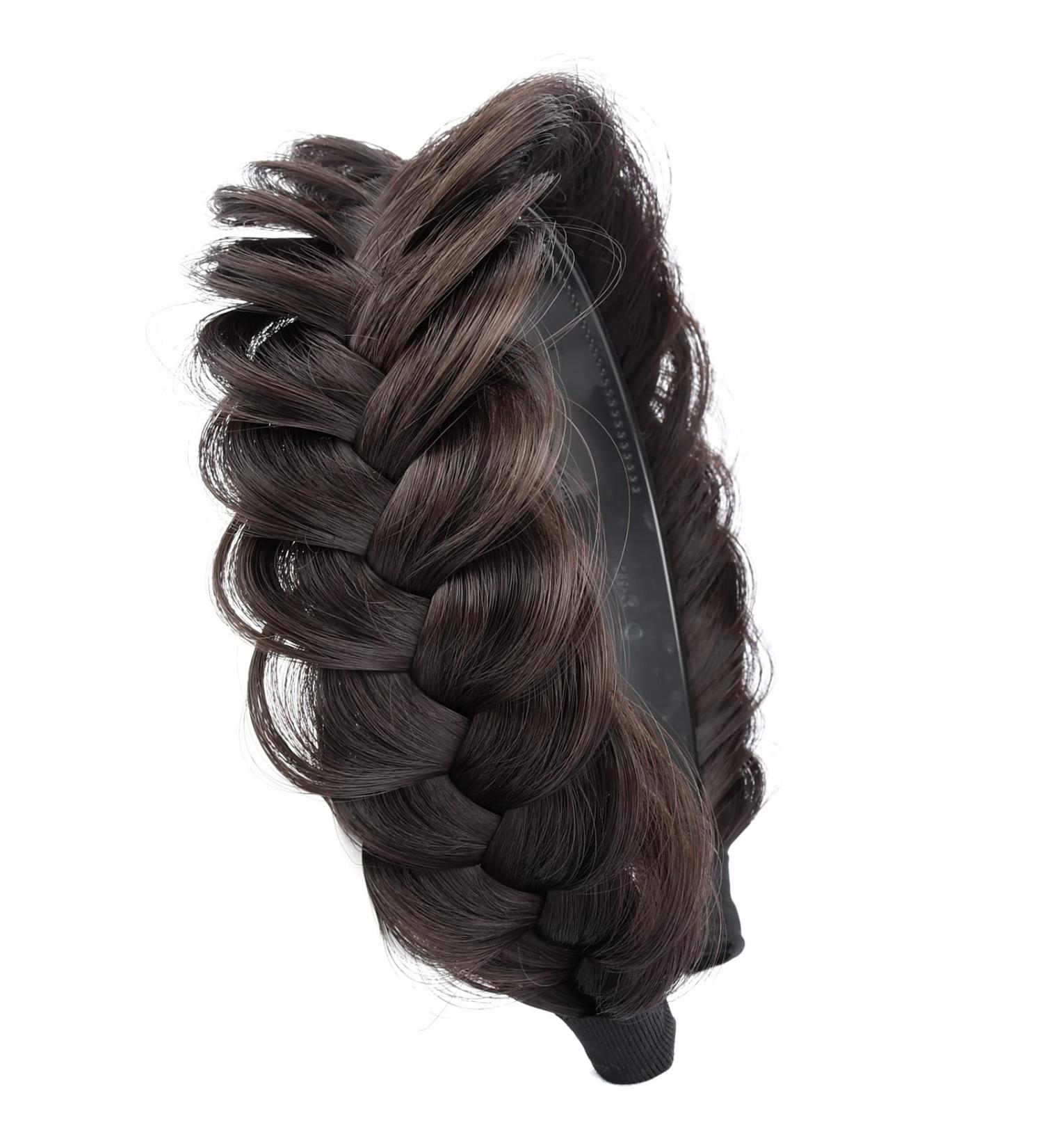 BOBIYA Wide Braided Headband with Teeth Braid Headbands With Teeth for Women Braided Hair Headbands with Tooth (Dark Chocolate) - Buy Online on GoSupps.com