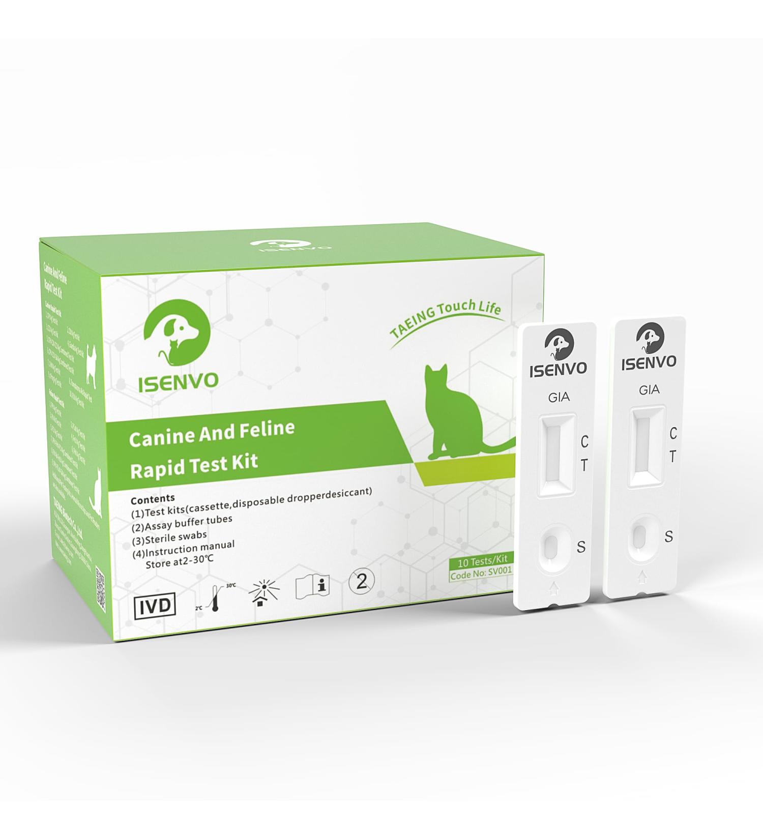 Isenvo Giardia Quick Test Kit for Dogs & Cats | 2 x Reliable Intestinal Parasite Tests for Diarrhea - Buy Online on GoSupps.com