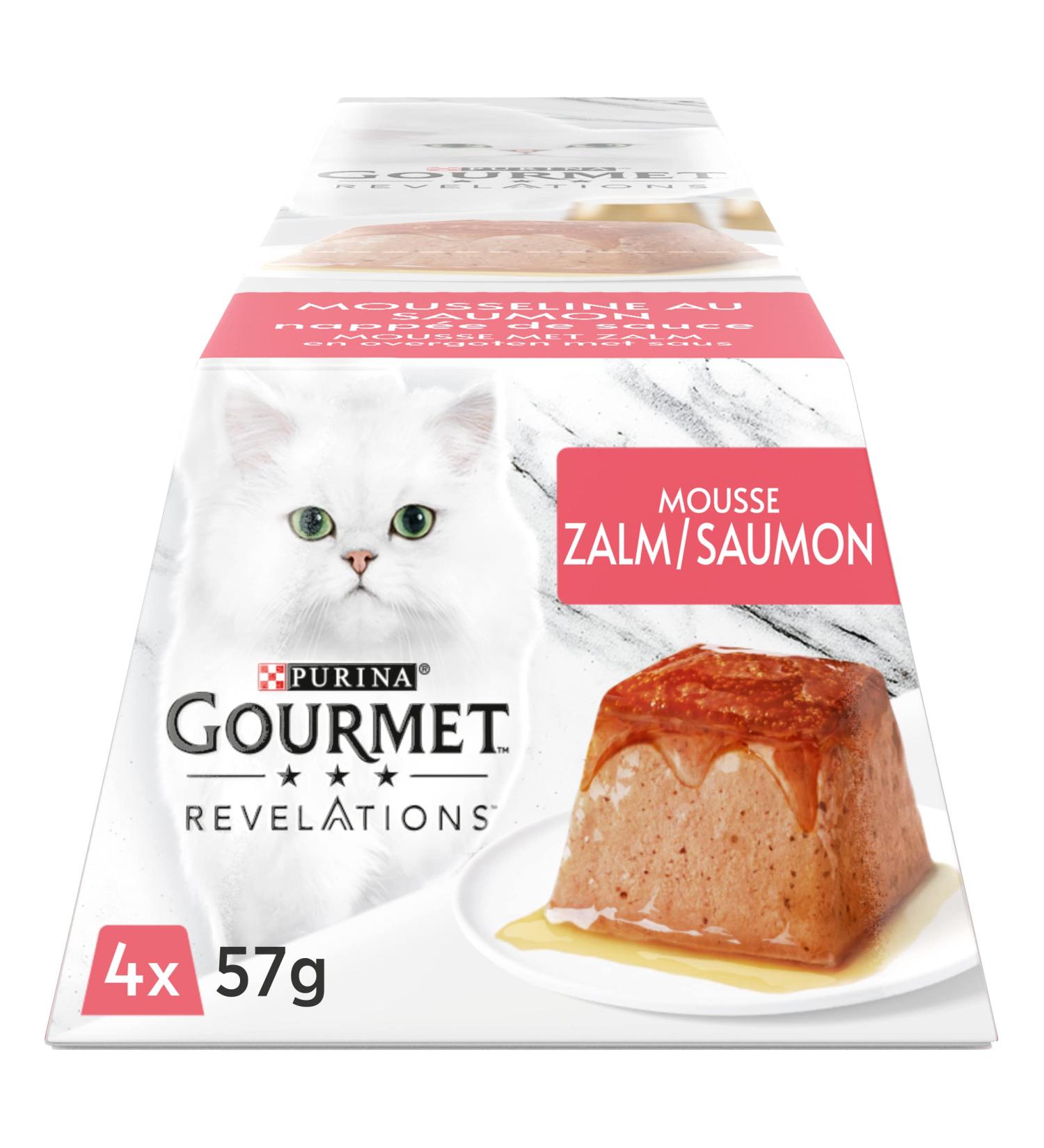 GOURMET Revelations Muslin Salmon for Cats - 6 x 57g Meal Portions | Premium Adult Cat Food | International Shipping - Buy Online on GoSupps.com