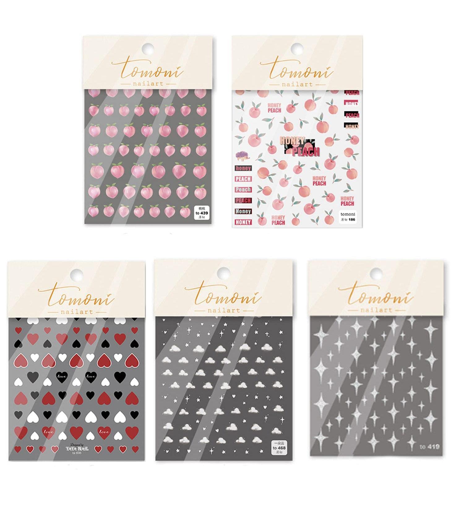 Art Decorations DIY Salon Nail Supplies Peach Heart Design Cloud Nail Art Sticker Heart Nail Sticker 5D Nail Sticker Nails Sticker for Summer - Buy Online on GoSupps.com