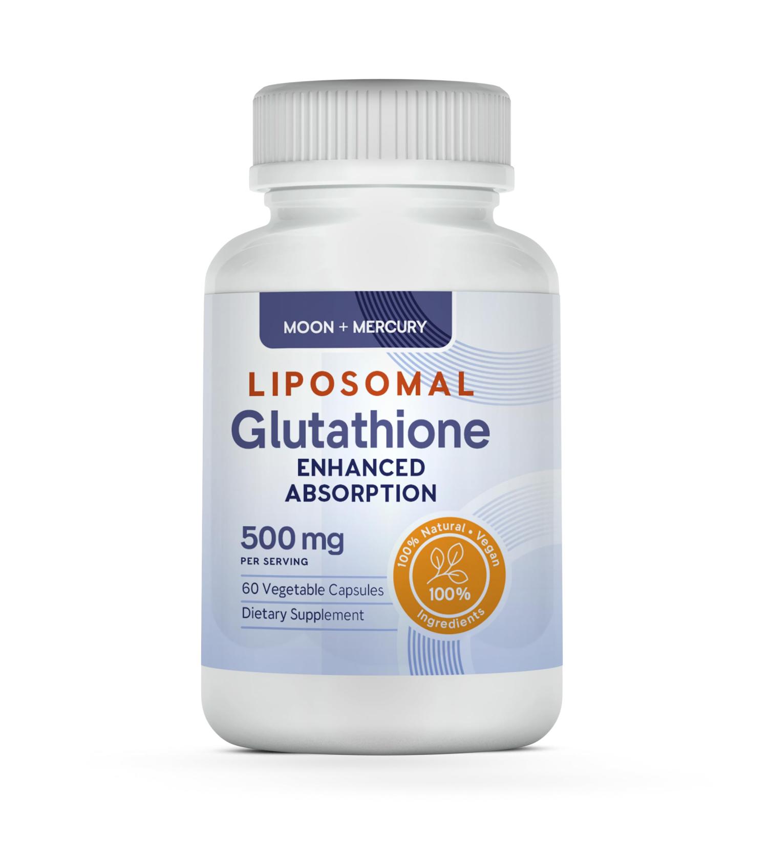 Liposomal Glutathione Capsules - Enhanced Reduced Glutathione Supplement | 60 Count for Optimal Detox & Health - Buy Online on GoSupps.com