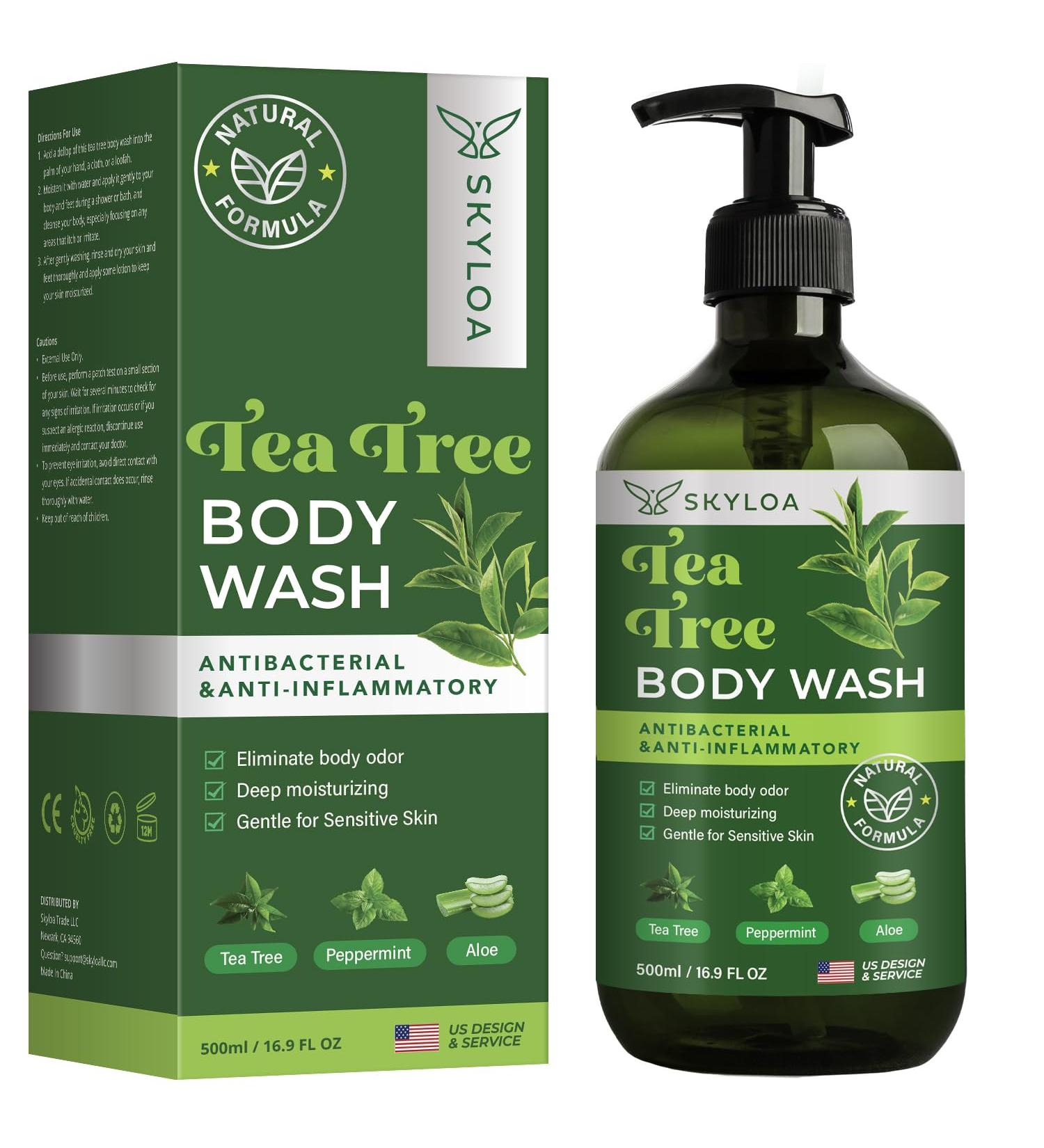 Antifungal Body Wash | Tea Tree Oil Soap for Jock Itch Acne Ringworm & More - 500ml | Natural & Effective - Buy Online on GoSupps.com