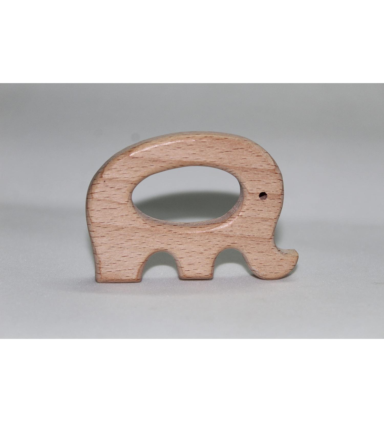 Jet New Wooden Elephant Animal Baby Teether Organic Baby Teething Soothe Babies Soft Infant chew Toy