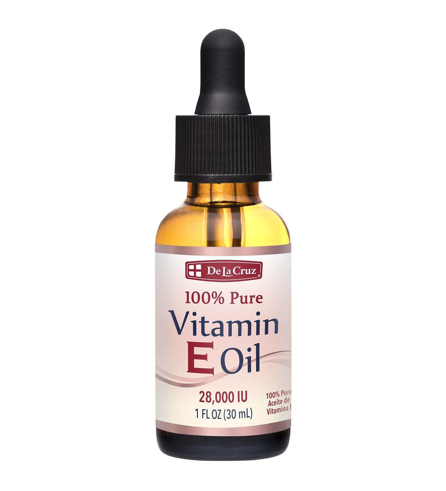 De La Cruz Vitamin E Oil for Face 28,000 IU - No Preservatives, Made in USA - 1 FL. OZ - Buy Online on GoSupps.com