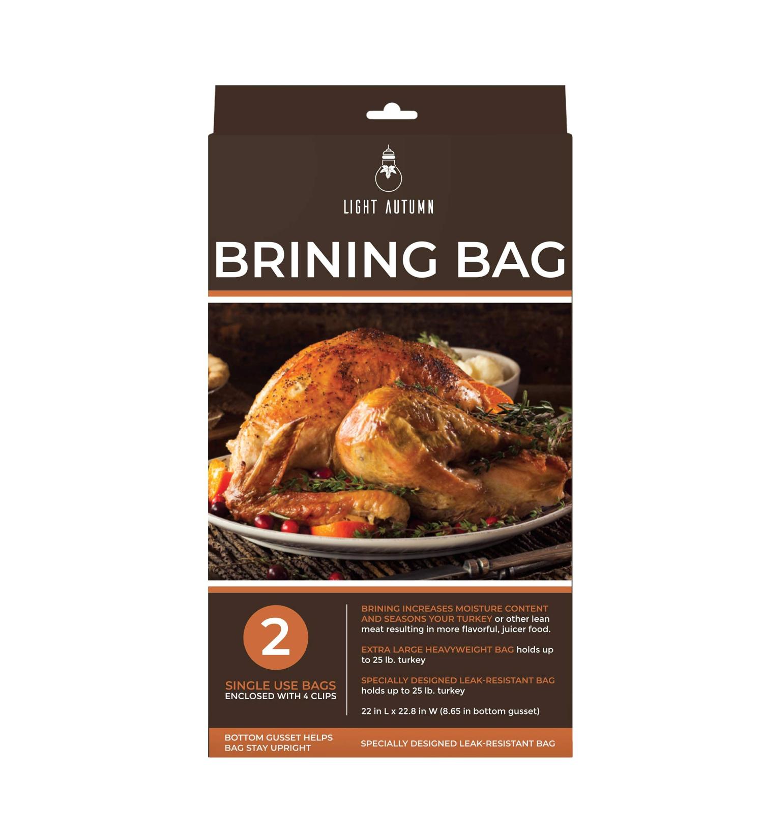 Extra Large Turkey Brine Bags (2 Pack) 22x23 - Heavy Duty Double Zipper - Hold Up to 25 lb - Thanksgiving Day Turkey Brine Kit - Buy Online on GoSupps.com