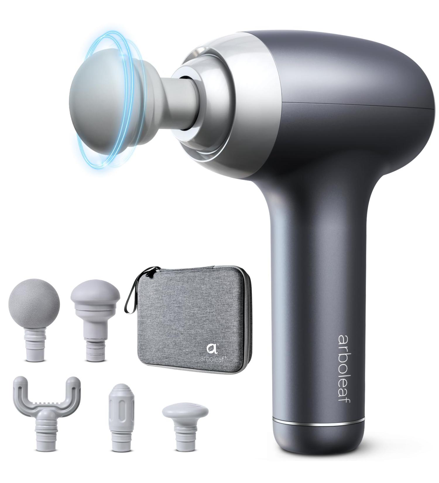 Arboleaf Deep Tissue Massage Gun - 5 Attachments & 5 Speed Settings for Pain Relief | Full Body Muscle Recovery | Portable Suitcase Included - Buy Online on GoSupps.com