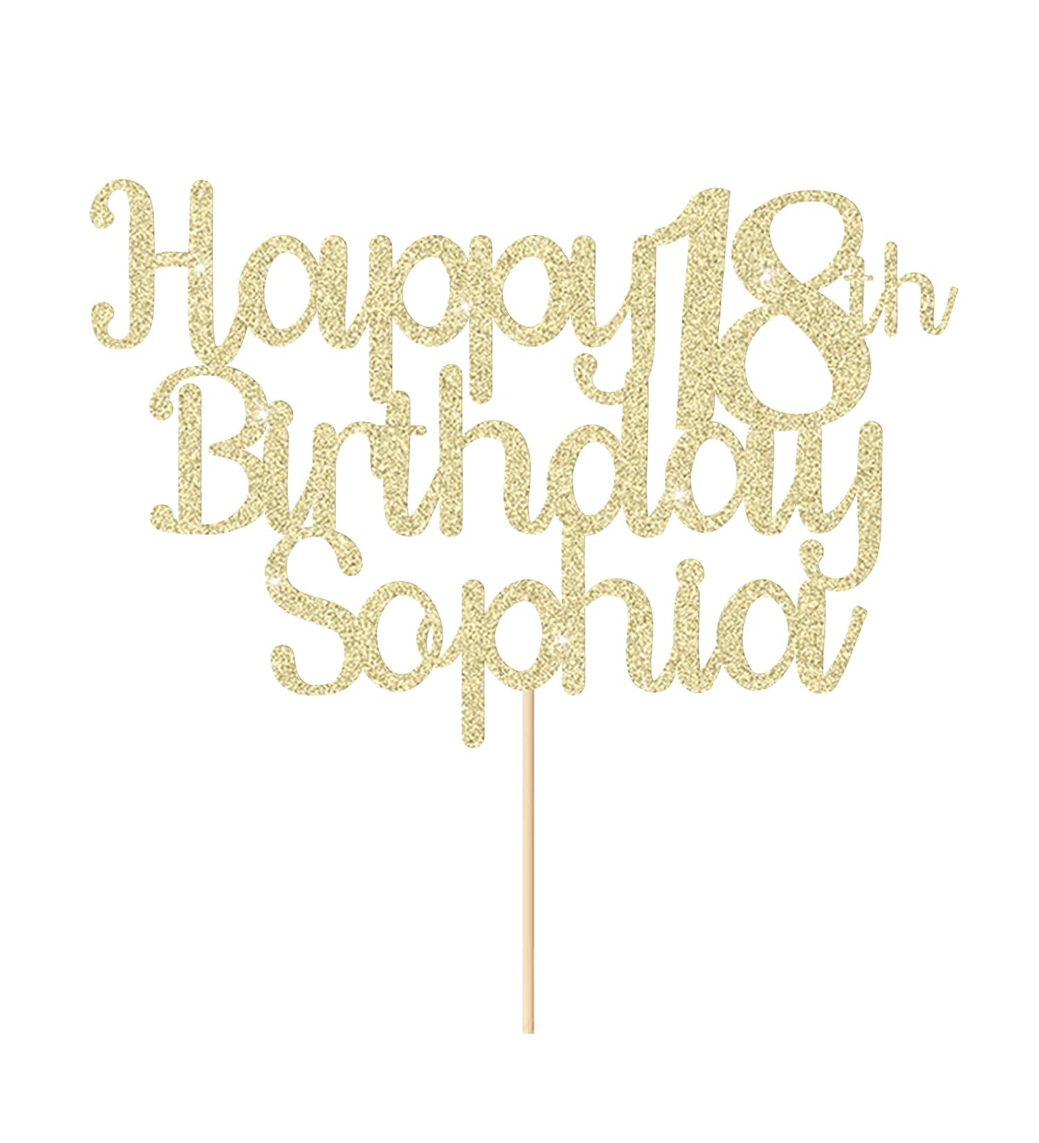 Cake Topper Happy Birthday Cake Topper Personalised Cake Toppers Cake Decorations 11 Colours Glitter Cake Topper for 1st 10th 16th 18th 20th 21st 30th 40th 50th 60th 70th 80th (Champagne Gold) - Buy Online on GoSupps.com