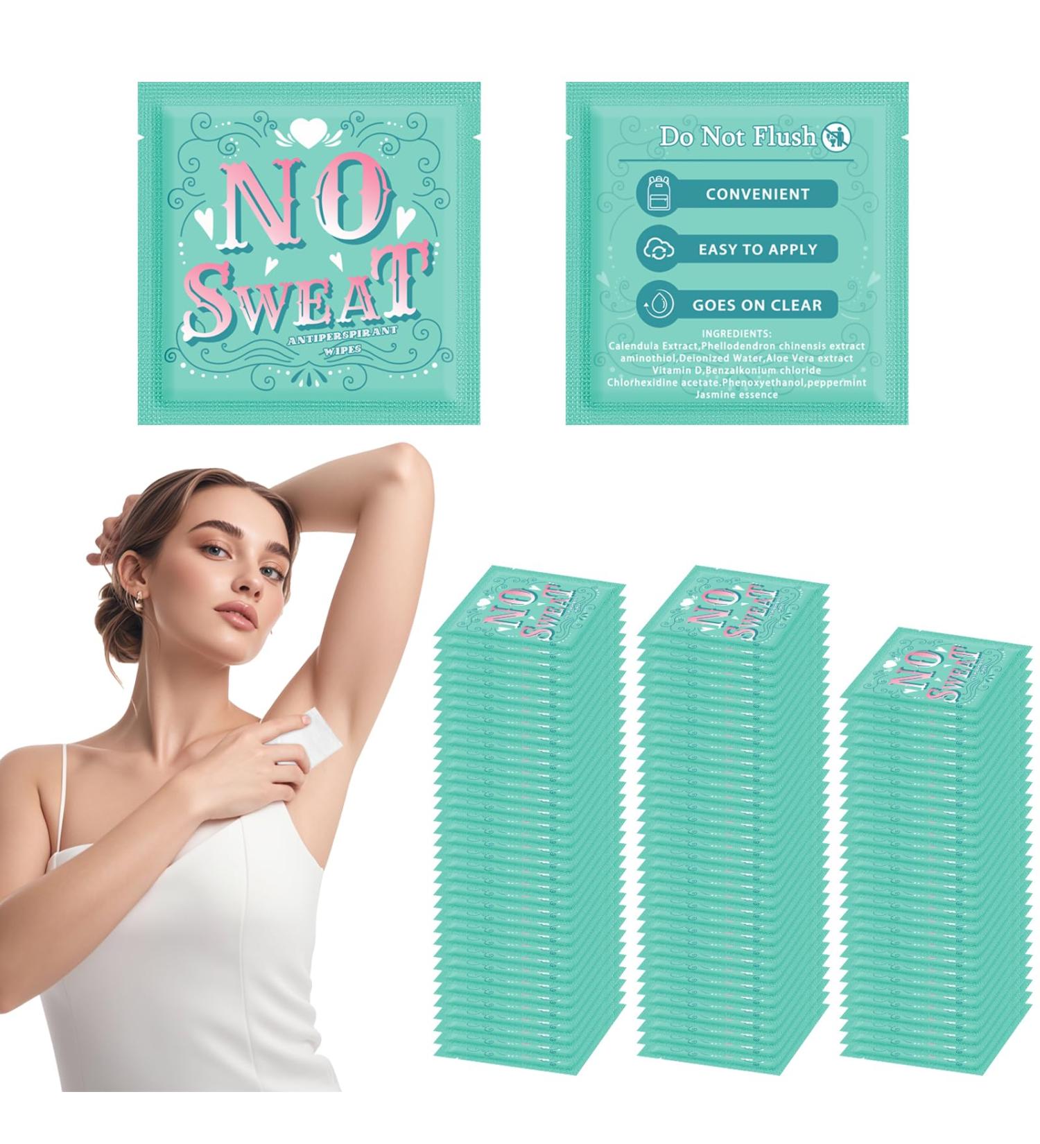 100 pieces of antiperspirant deodorant wipes and body wipes individually wrap underarm underarm sweating and travel to clean skin for female male teenagers (100) - Buy Online on GoSupps.com
