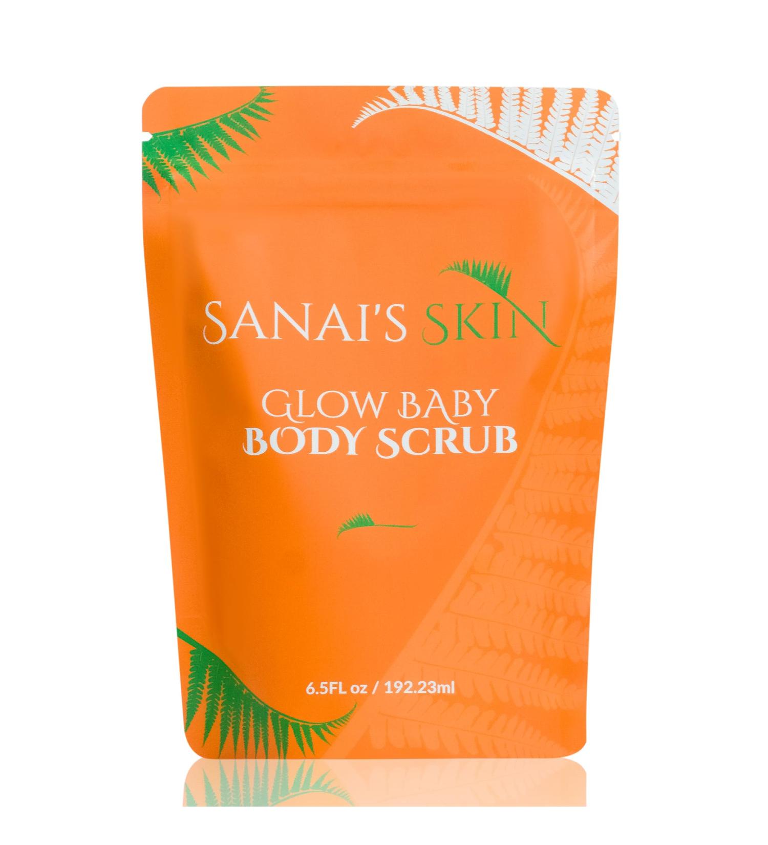 Sanai's Skin Glow Baby Body Scrub | Vegan & Cruelty-Free Exfoliator | Shea Butter & Sea Salt for Soft Smooth Moisturized Skin - Buy Online on GoSupps.com