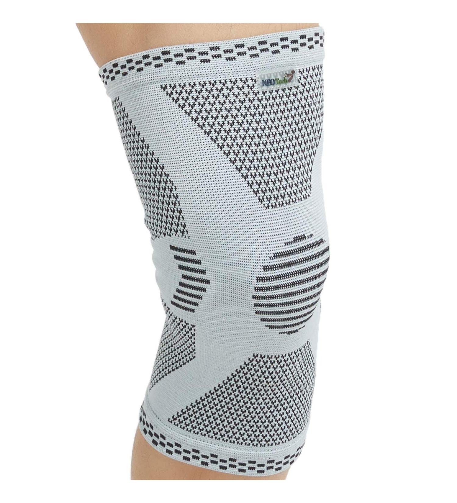 Neotech Care Bamboo Fiber Knee Support Sleeve - Lightweight Elastic Breathable Brace for Men Women - Grey (Size S) - Buy Online on GoSupps.com