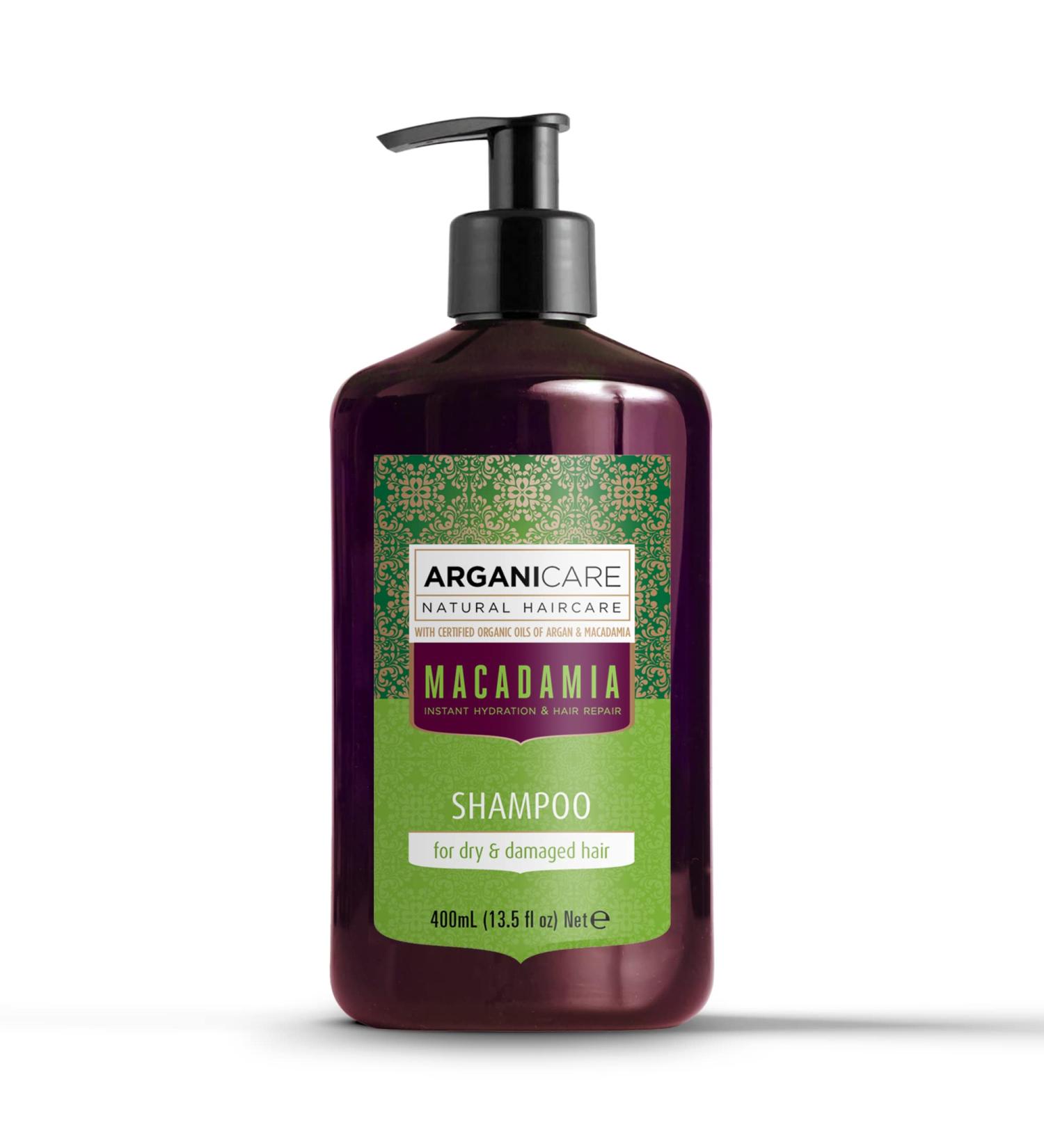 Arganicare Natural Macadamia Shampoo for Dry Damaged Hair | Hair Repair Treatment with Argan Oil & Shea Moisture | 13.5 fl oz - Hydrating & Nourishing Formula - Buy Online on GoSupps.com