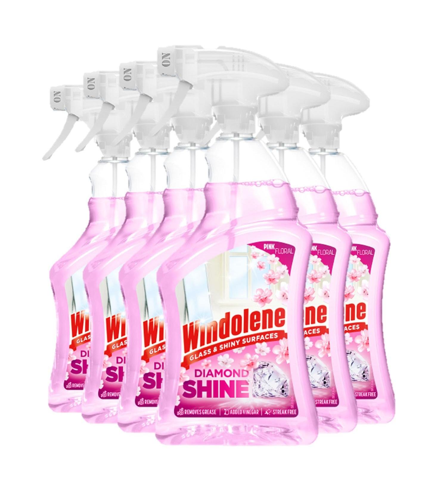 6 x Windolene Diamond Shine Window & Glass Spray Window Cleaner Pink 750ml Bulk Buy