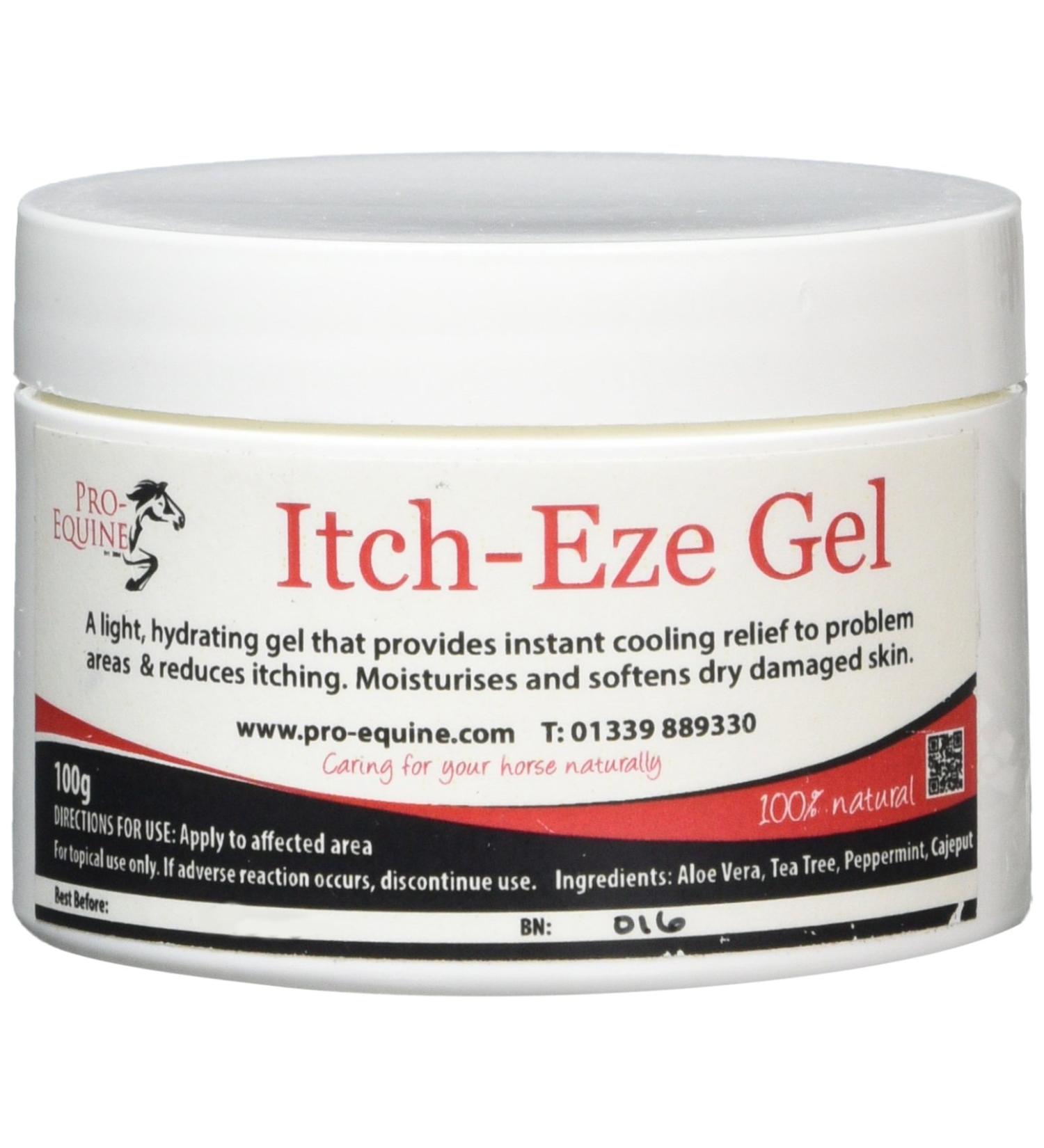 Pro-Equine Itch-Eze Gel 150g - Aloe Vera instant cooling and soothing formula for itchy horse relief.