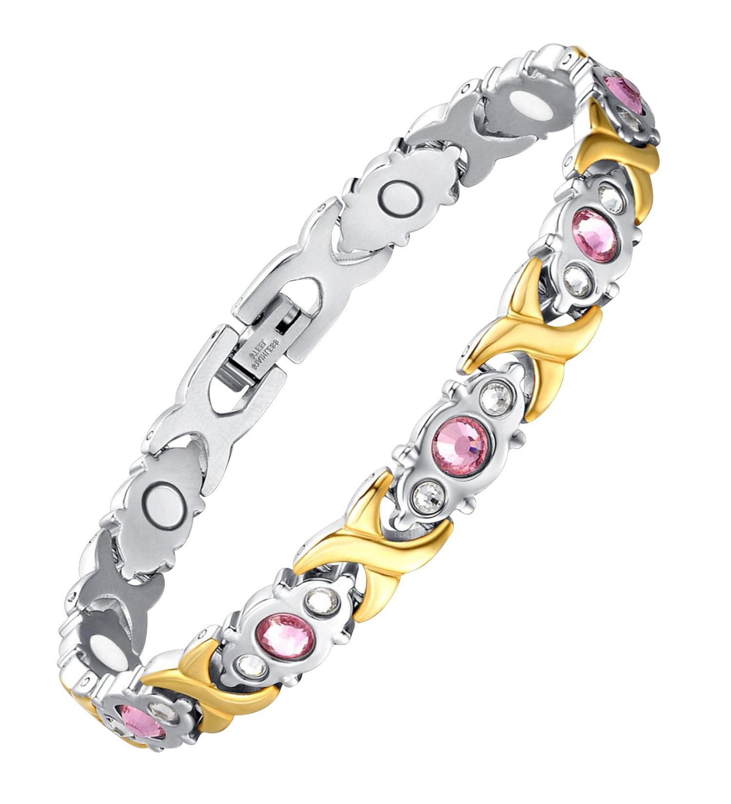 Jeracol Magnetic Hard Band Women - Ultra-High Titan Steel Magnetic Bracelet Gift | Stylish Silver & Gold Jewelry - Buy Online on GoSupps.com