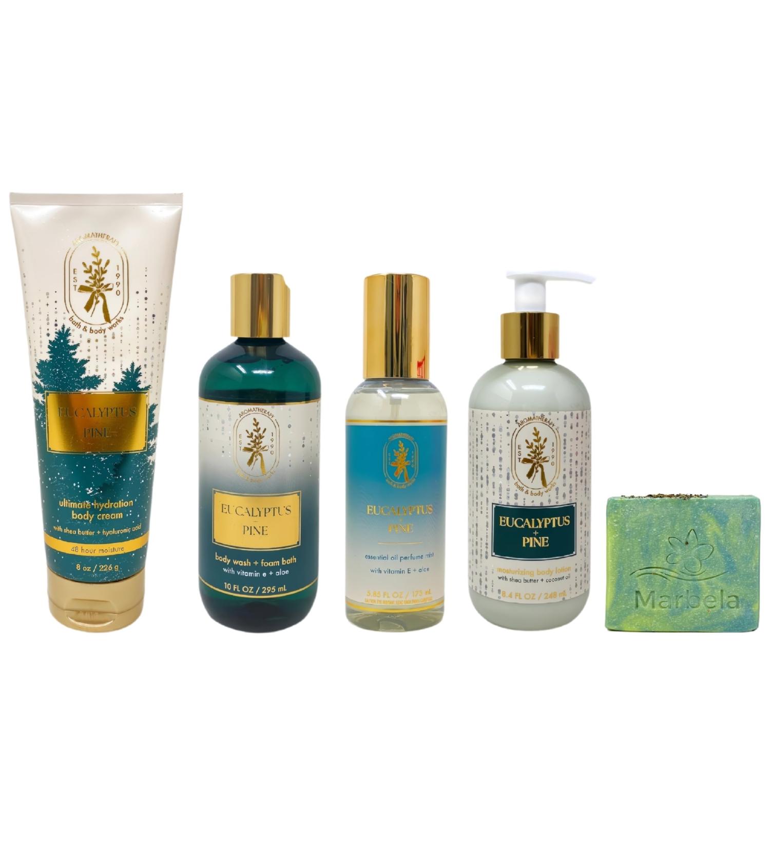 Bath & Body Works Aromatherapy Eucalyptus Pine - Ultimate Hydration Body Cream - Body Wash + Foam Bath - Essential Oil Perfume Mist - Moisturizing Body Lotion with a Fresh Forest Bar Soap - Buy Online on GoSupps.com