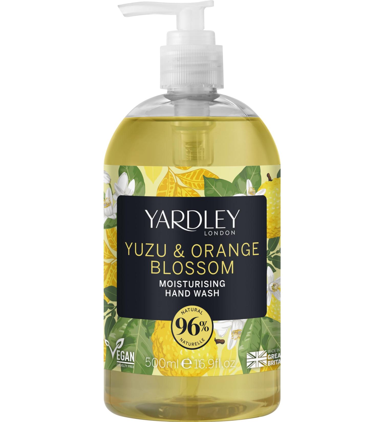Yardley London Deluxe Yuzu & Orange Blossom Hand Wash 500ml - Luxurious Citrus Clean for All Skin Types | Shop Internationally - Buy Online on GoSupps.com