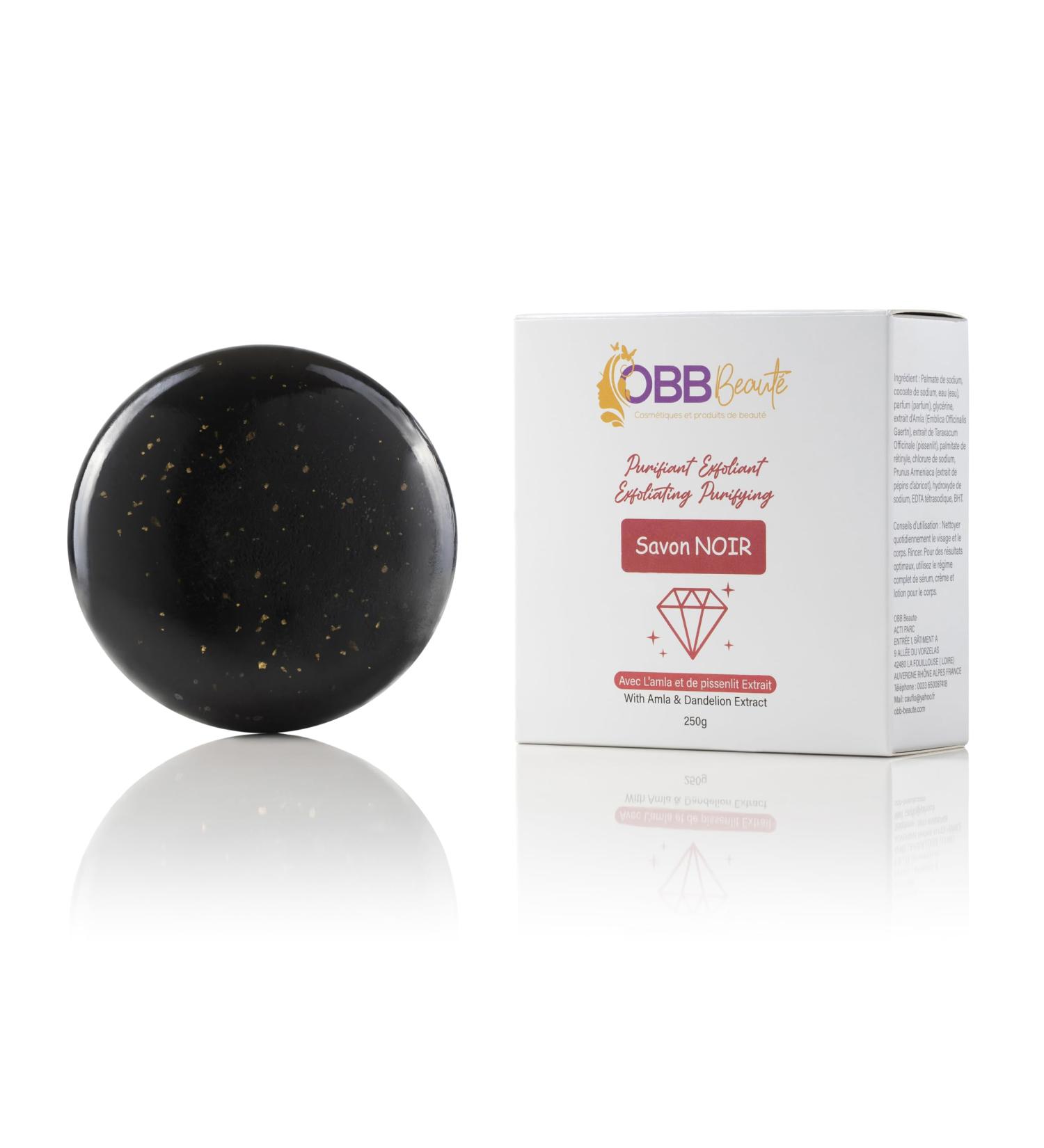  OBBBeaut OBB Beaut Black Soap 250 g Purifying & Exfoliating Amla and Dandelion Extract Clean and Radiant Skin - Buy Online on GoSupps.com