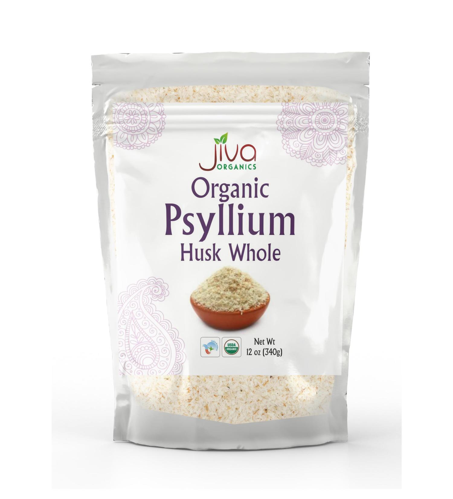 Jiva USDA Organic Whole Husk Psyllium (Isabgol) - 12 Ounce Can - Pack of 1 - Buy Online on GoSupps.com