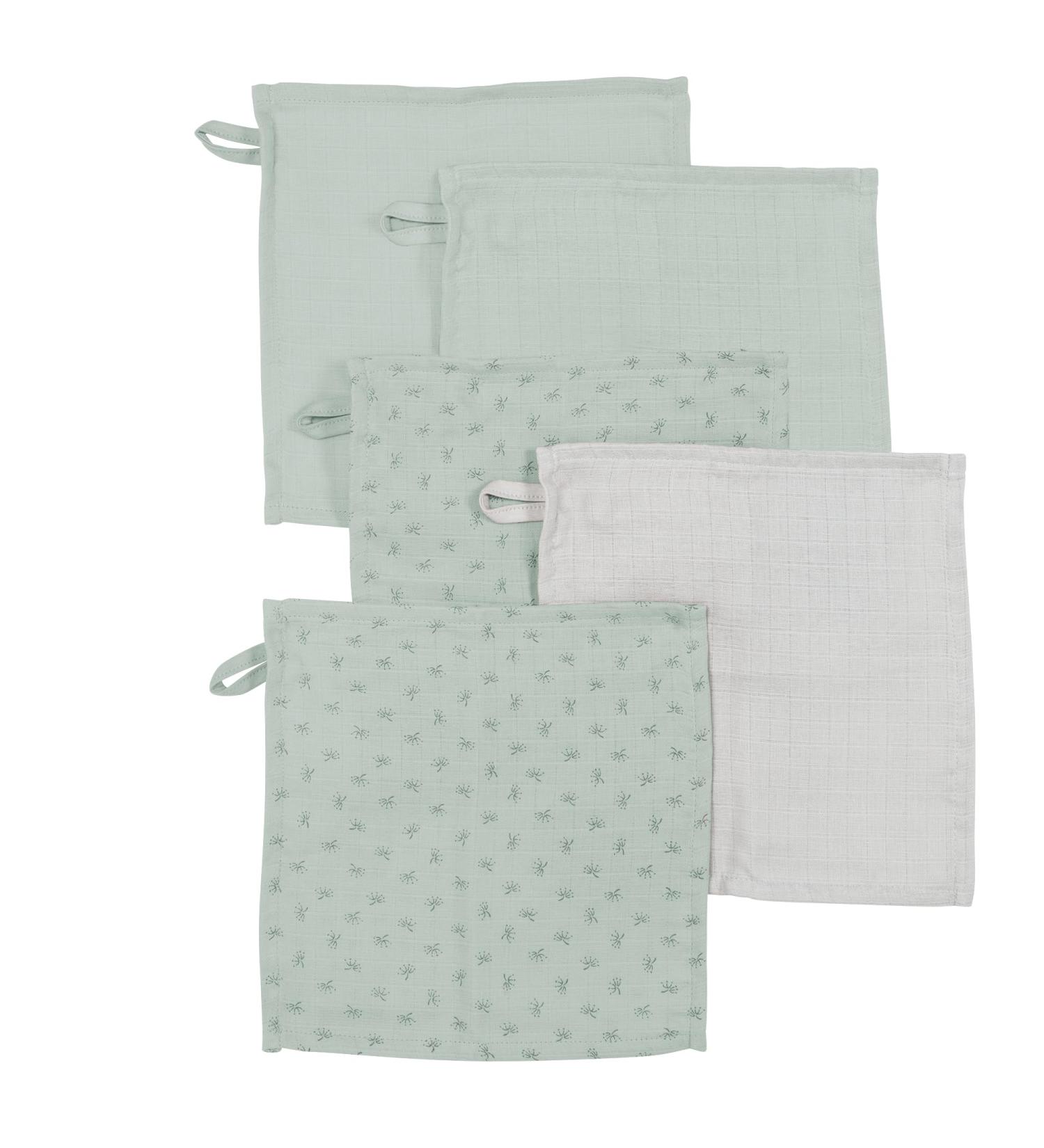 Buy Lil Planet Organic Washcloth Set of 5 - Frosty Green Muslin 100% Organic Cotton GOTS Certified 25x25 cm - Eco-Friendly Baby Care - Buy Online on GoSupps.com